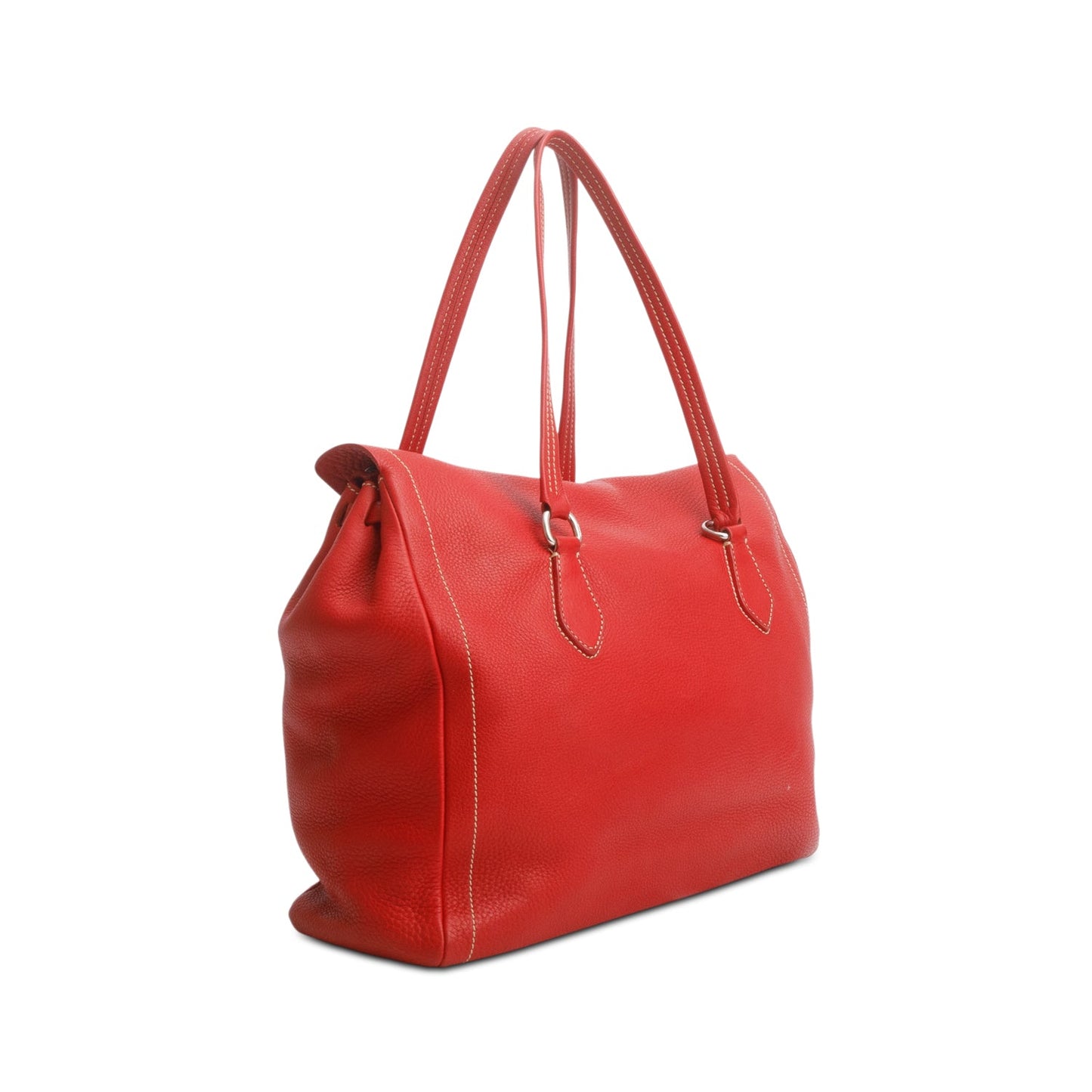 Prada Red Vitello Daino Easy Tote Bag