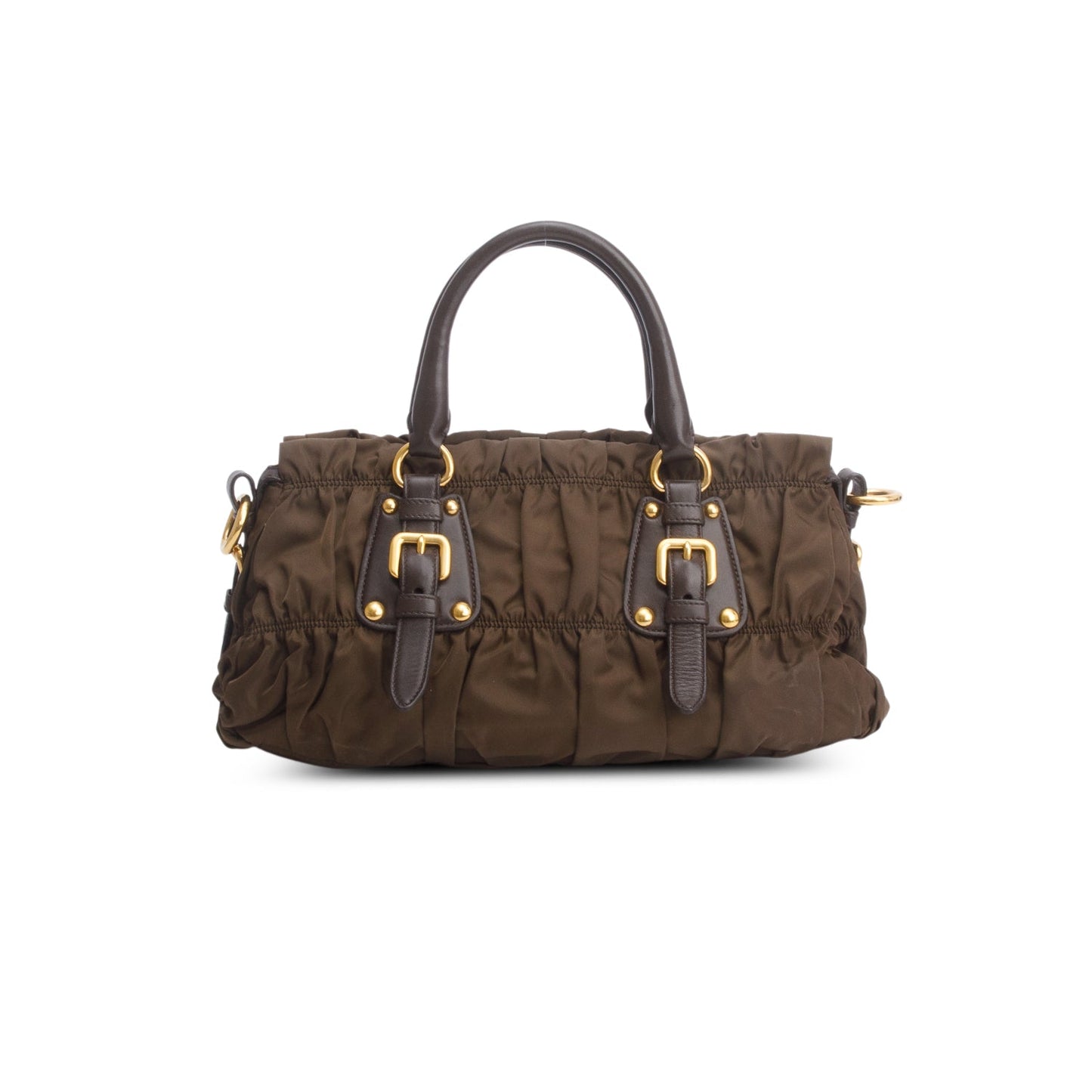 Prada Brown Tessuto Nylon Gaufre Shoulder Bag