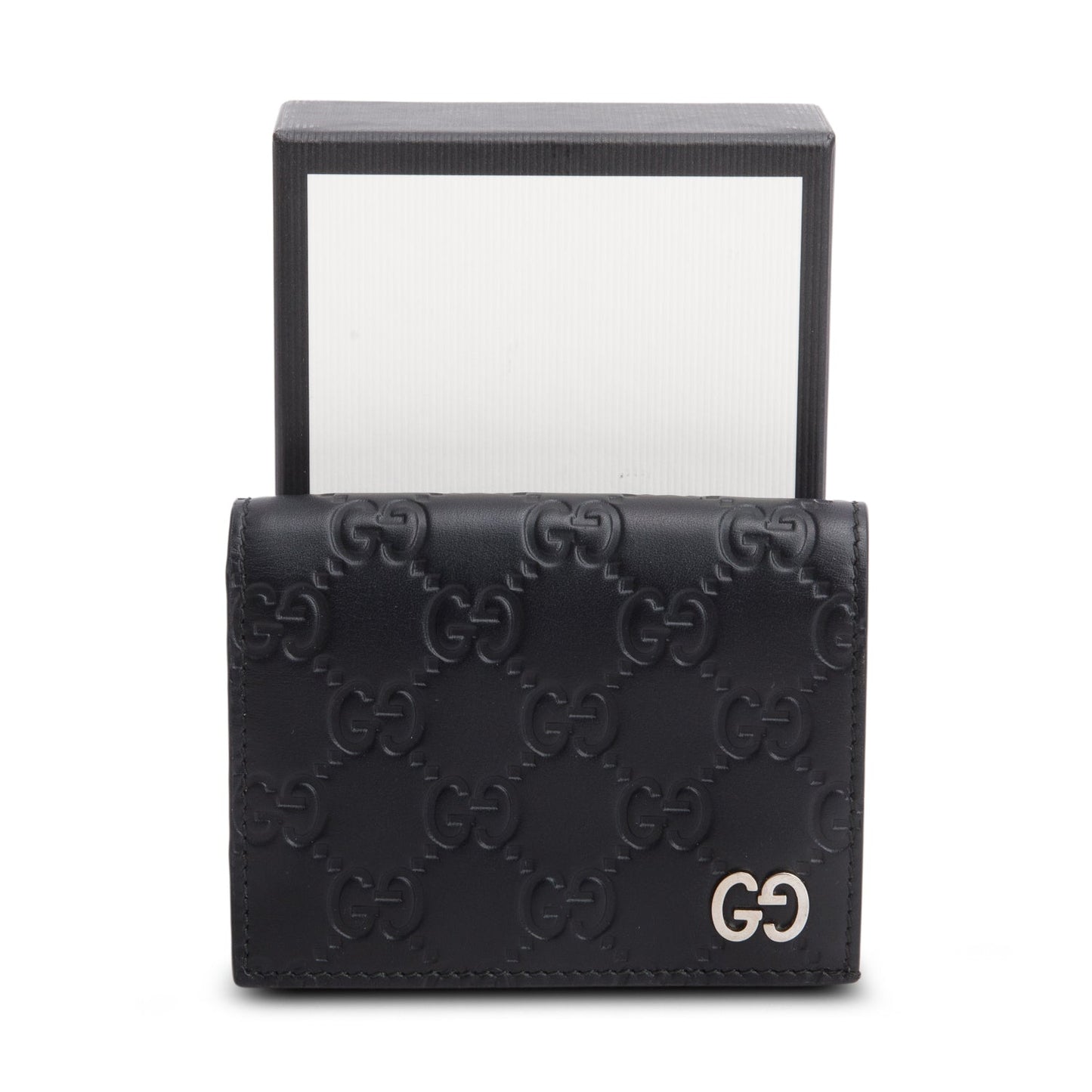 Gucci Black Guccissima Leather Bi-Fold Wallet