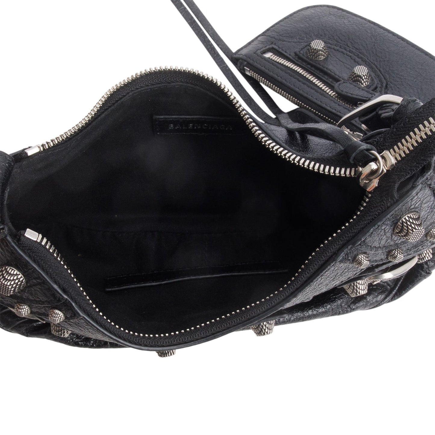 Balenciaga Black Arena Calfskin Leather Le Cagole XS Chain Shoulder Bag