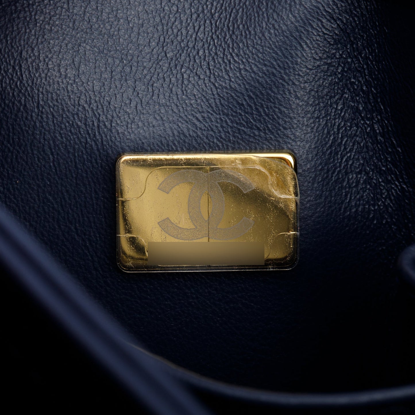 Chanel Navy Lambskin Quilted Small Trendy Top Handle Bag
