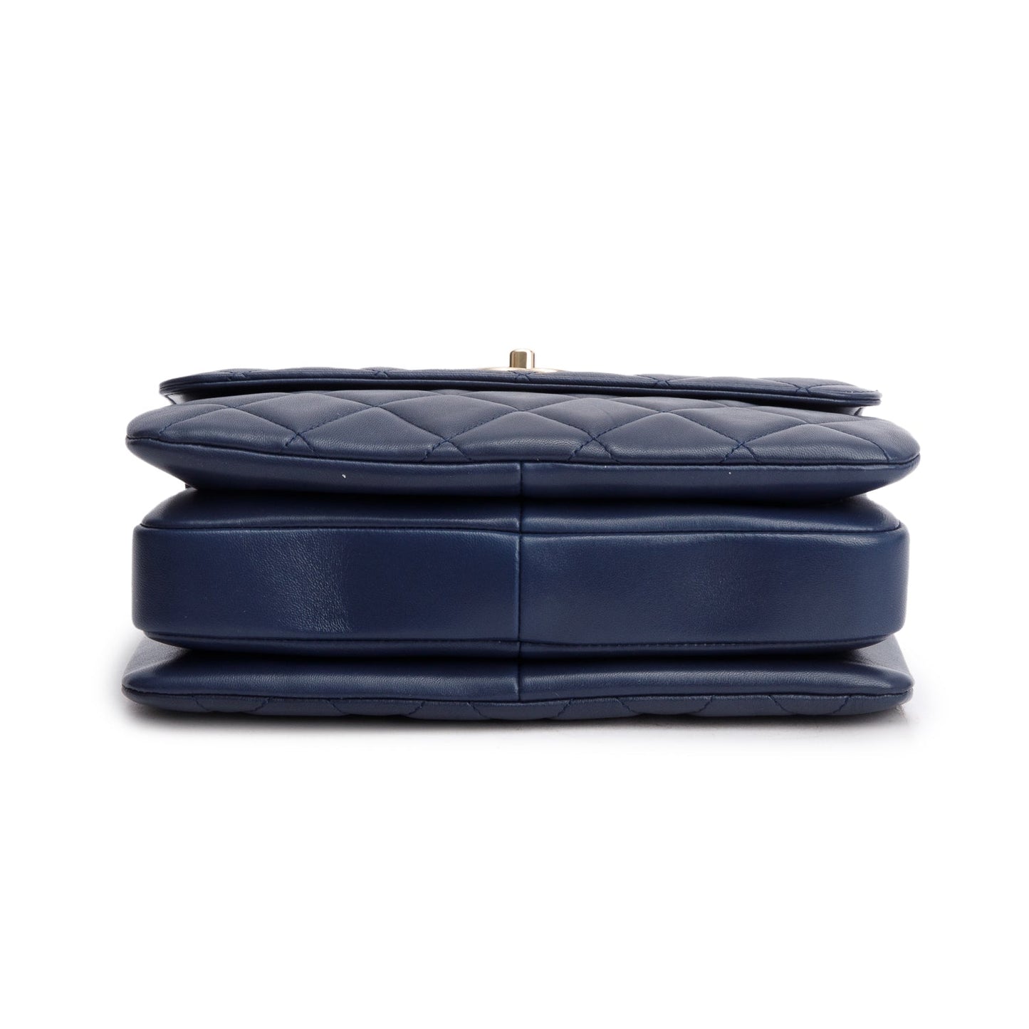 Chanel Navy Lambskin Quilted Small Trendy Top Handle Bag