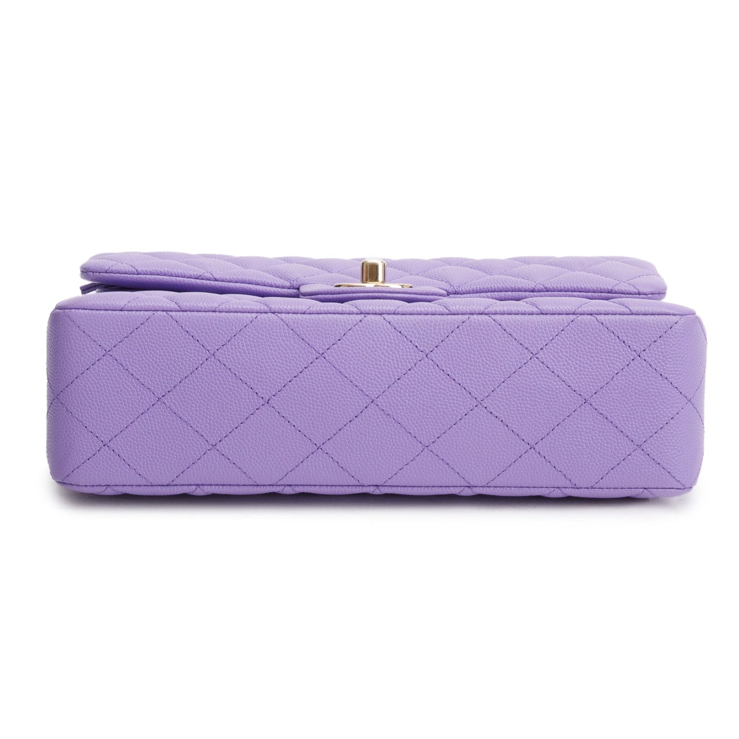 Chanel Purple Caviar Quilted Leather Small Double Flap Bag