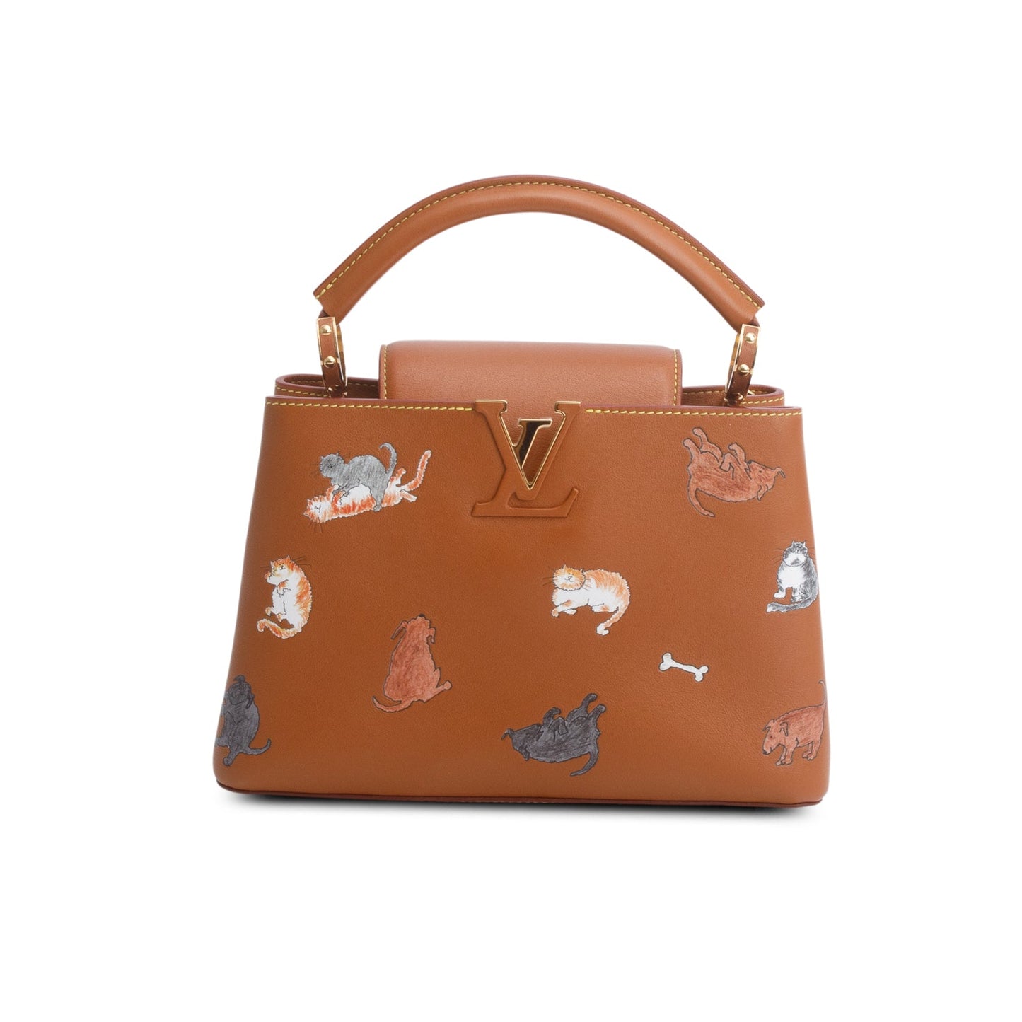 Louis Vuitton Brown Calfskin Catogram Capucines BB