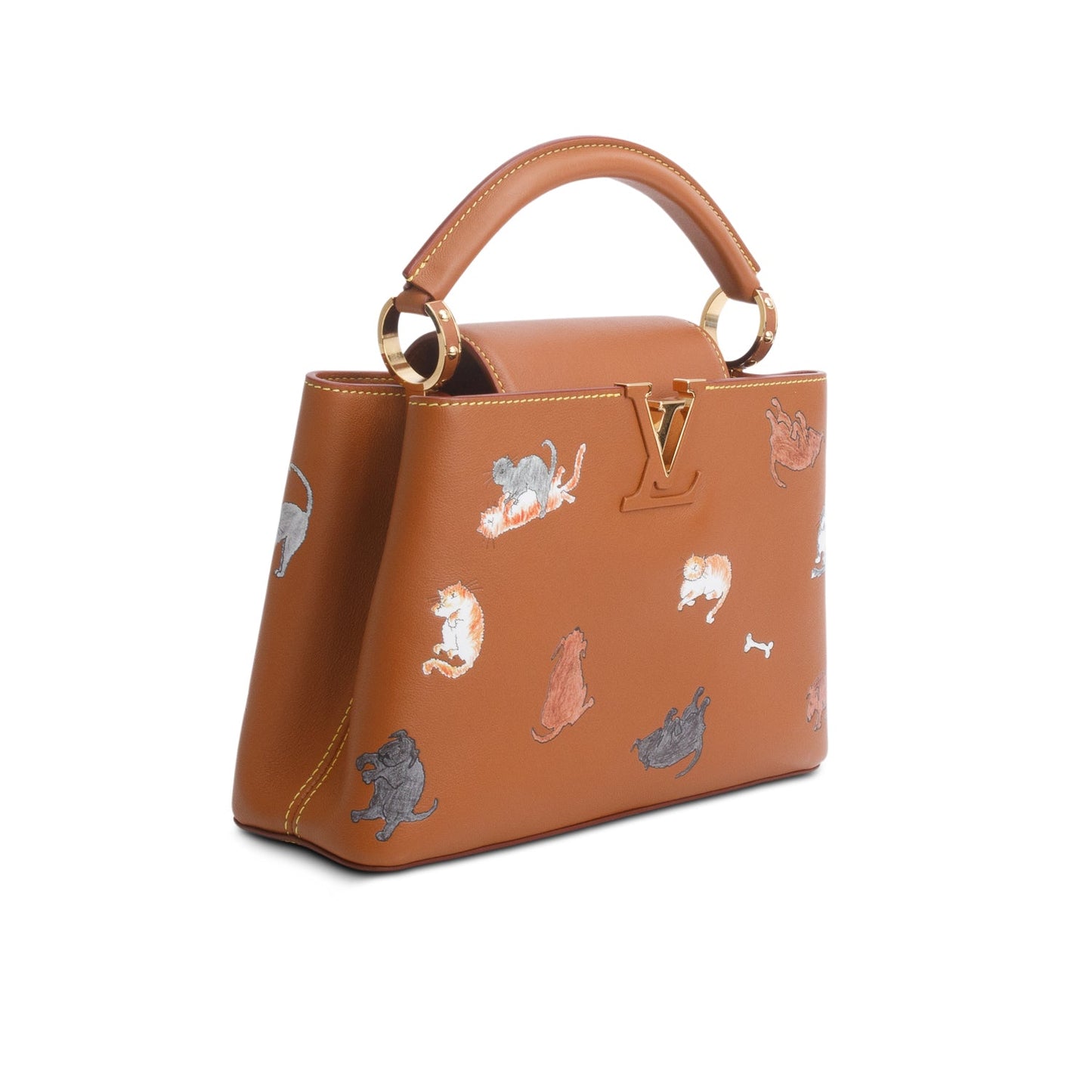 Louis Vuitton Brown Calfskin Catogram Capucines BB