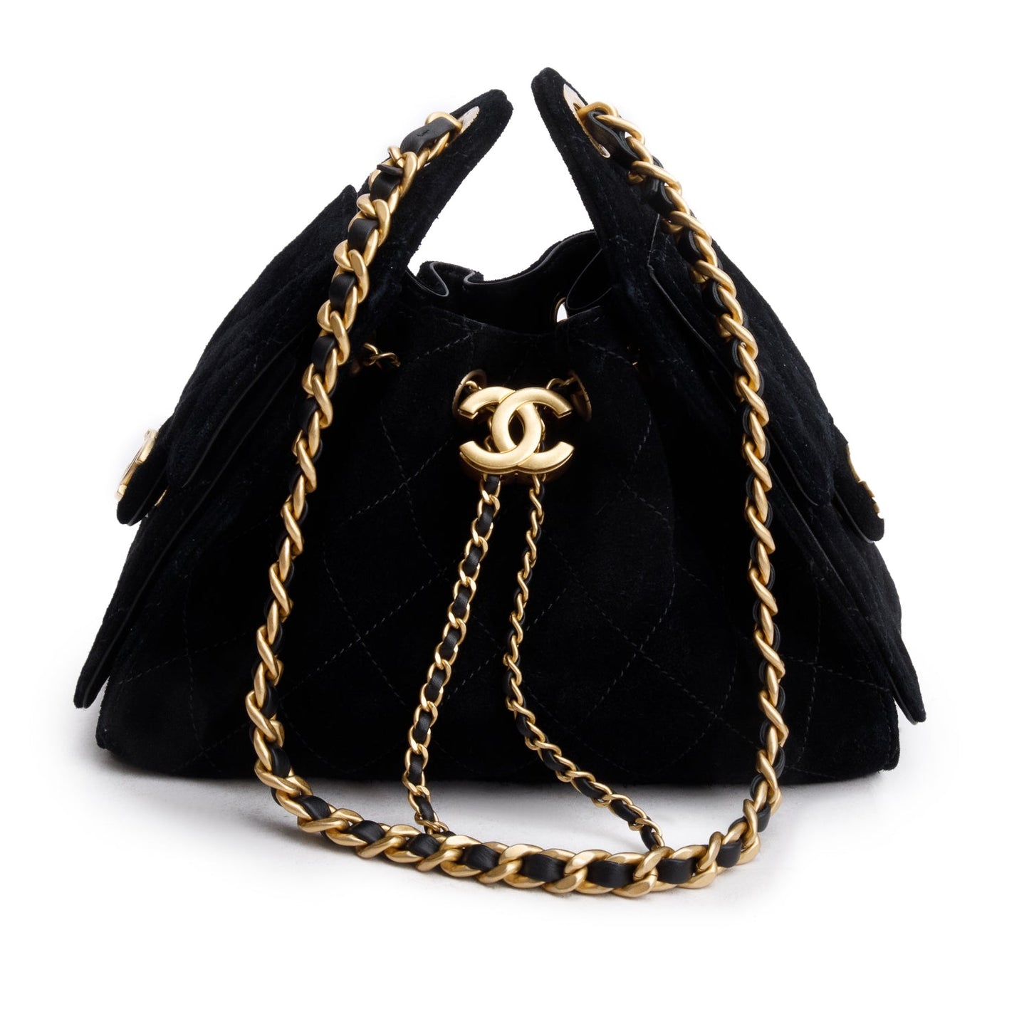 Chanel Black Suede Mini 25 Handbag