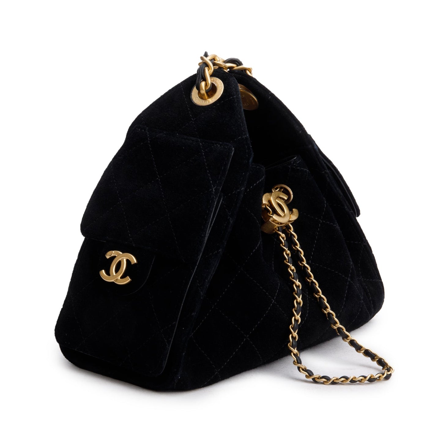 Chanel Black Suede Mini 25 Handbag