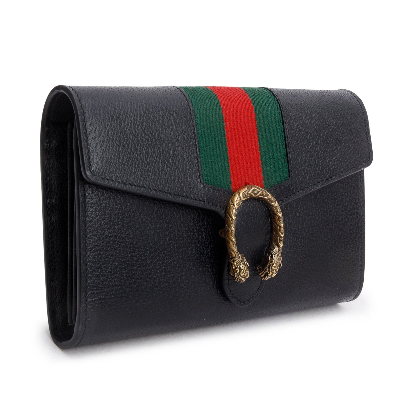 Gucci Black Calfskin Web Mini Dionysus Wallet on Chain