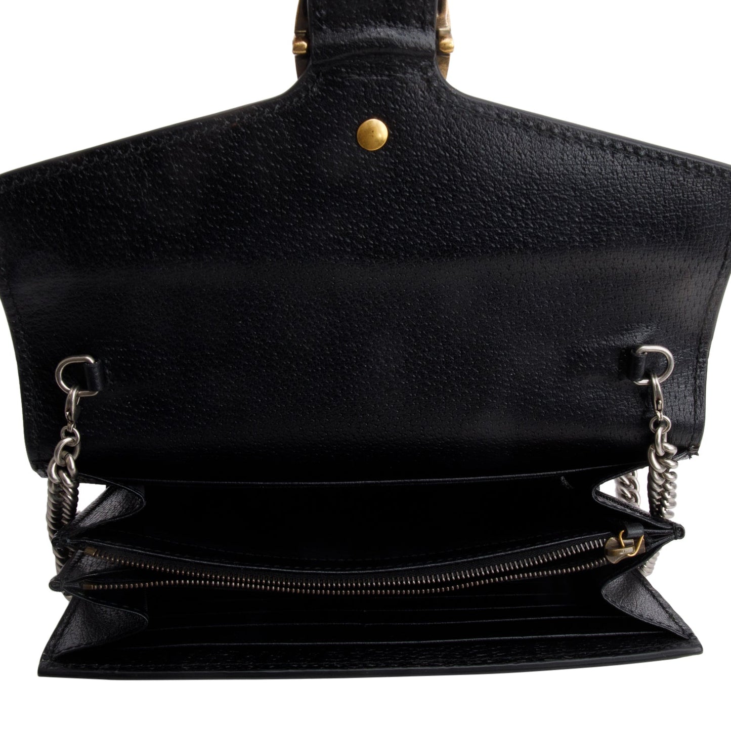 Gucci Black Calfskin Web Mini Dionysus Wallet on Chain