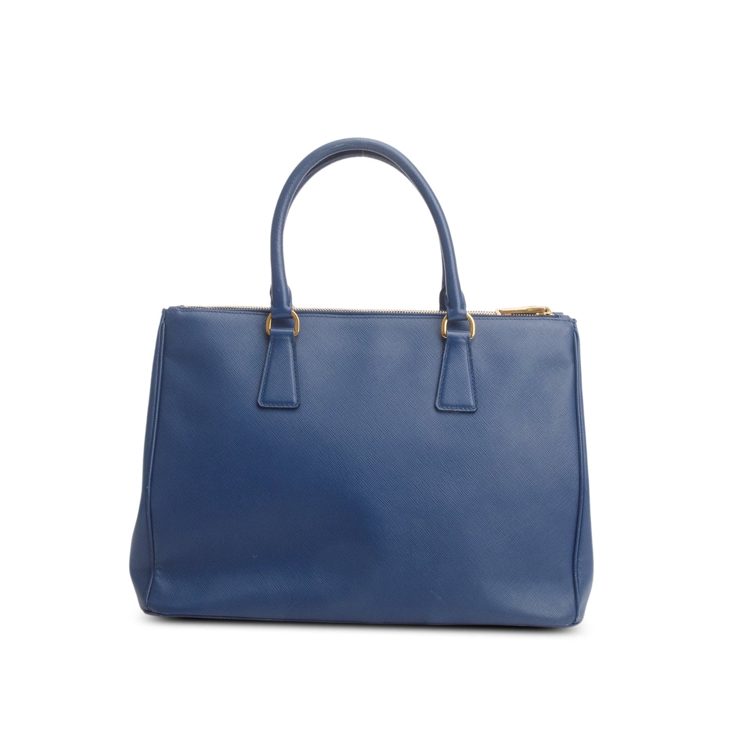 Prada Blue Saffiano Lux Medium Double Zip Galleria Tote