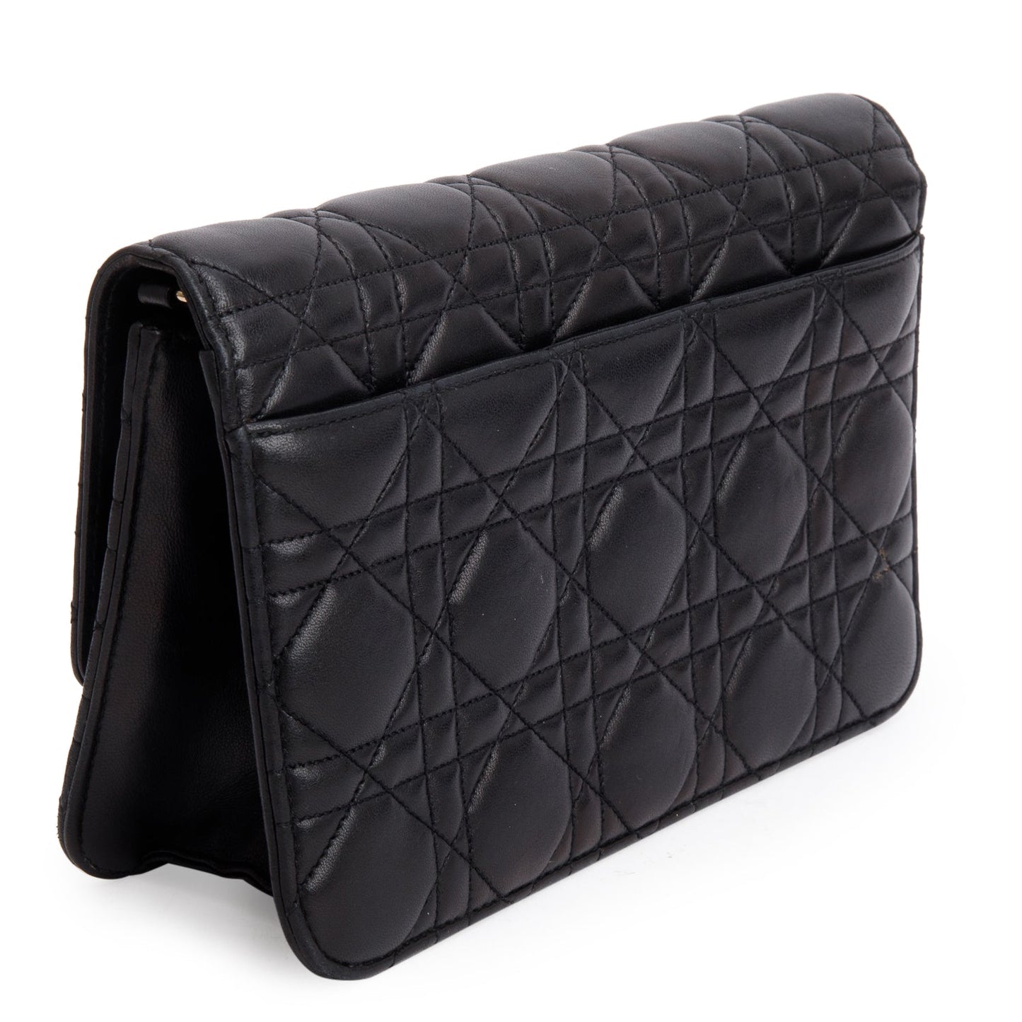 Christian Dior Black Lambskin Cannage Miss Dior Promenade Pouch