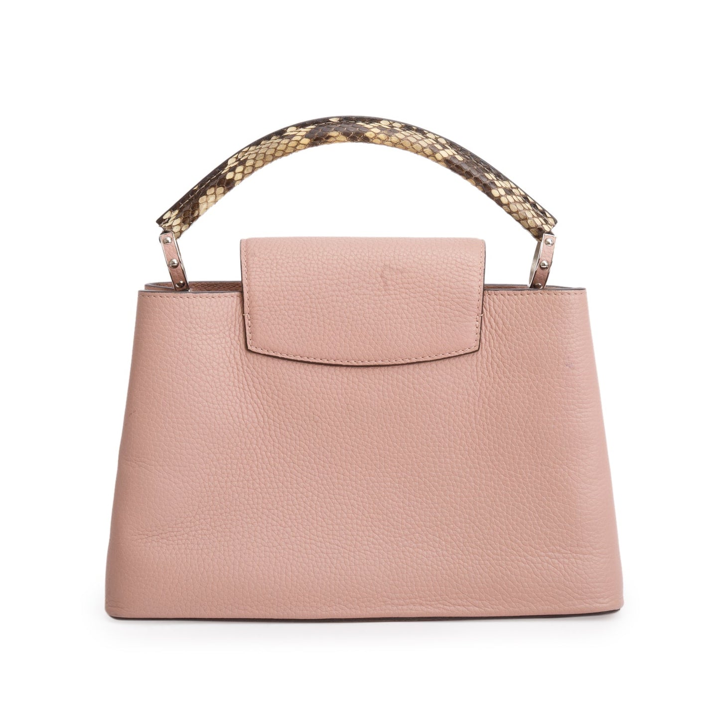 Louis Vuitton Python Trimmed Pink Taurillon Capucines MM