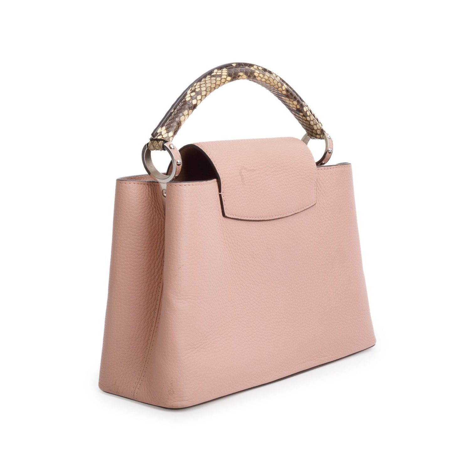 Louis Vuitton Python Trimmed Pink Taurillon Capucines MM
