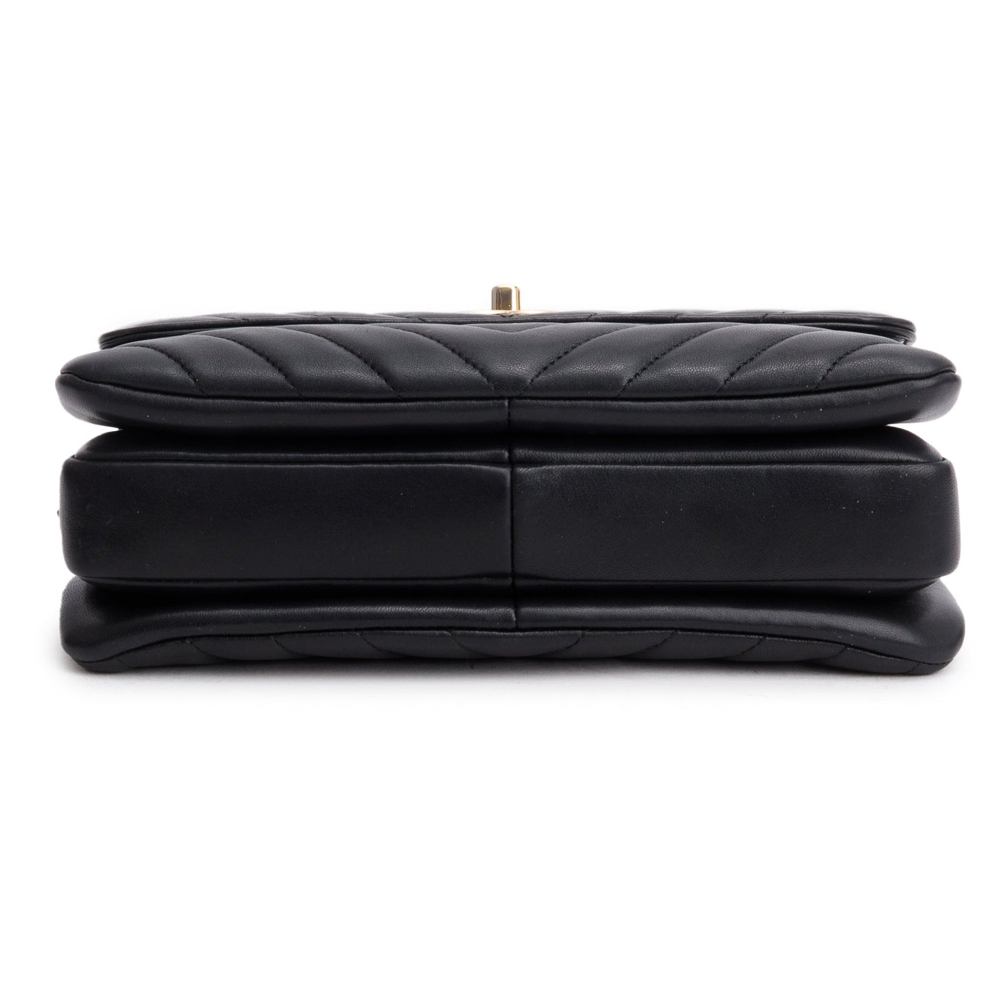 Chanel Black Chevron Lambskin Trendy CC Small Top Handle Flap Bag