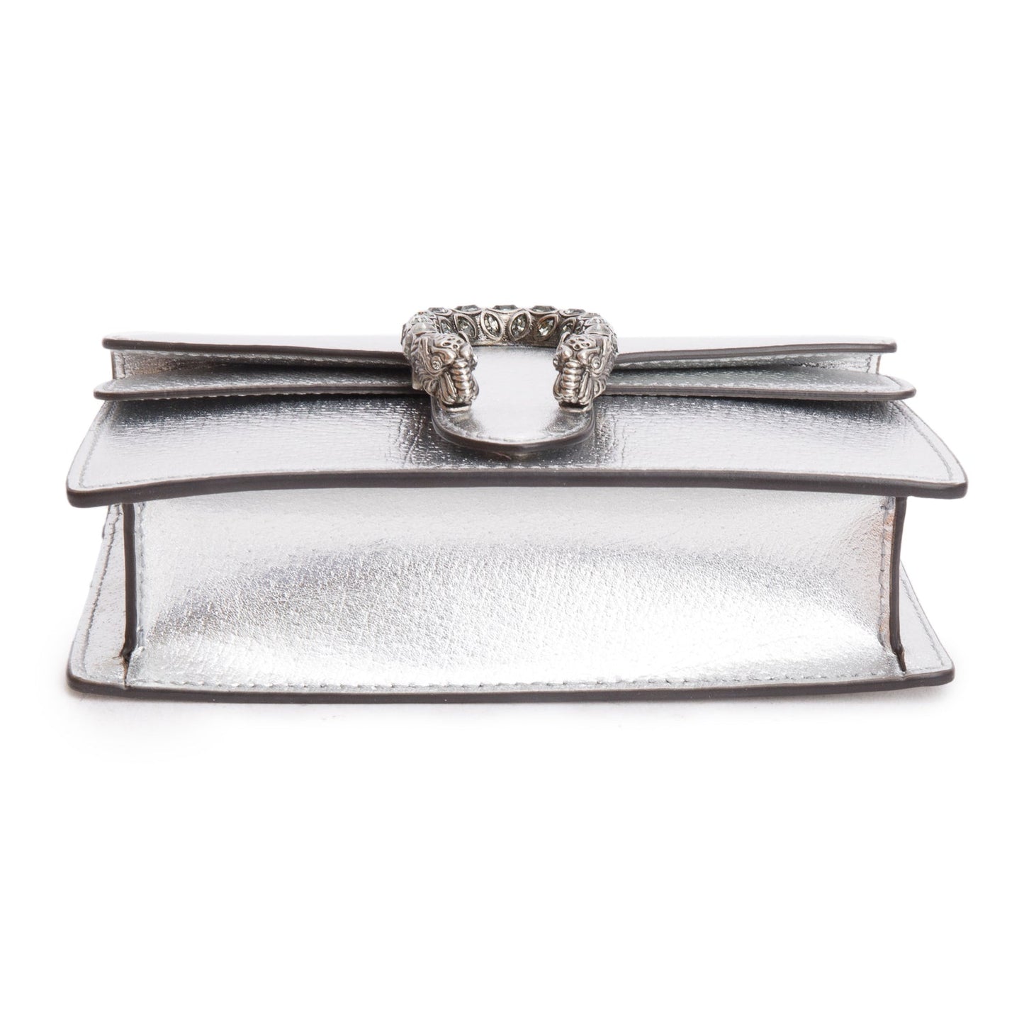 Gucci Dionysus Silver Calfskin Leather Dionysus Super Mini Bag