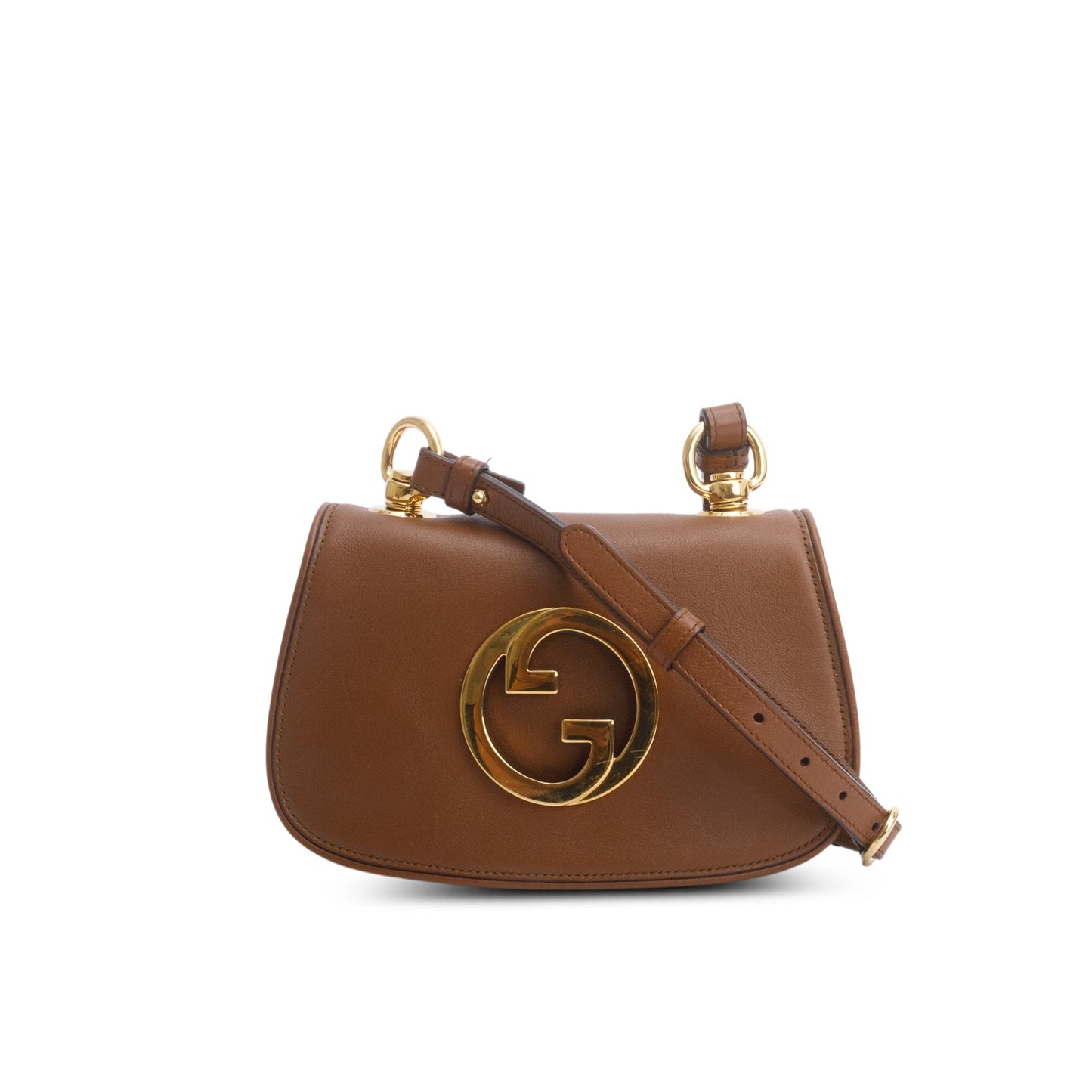 Gucci Brown Roxy Calfskin Web Mini Blondie Shoulder Bag