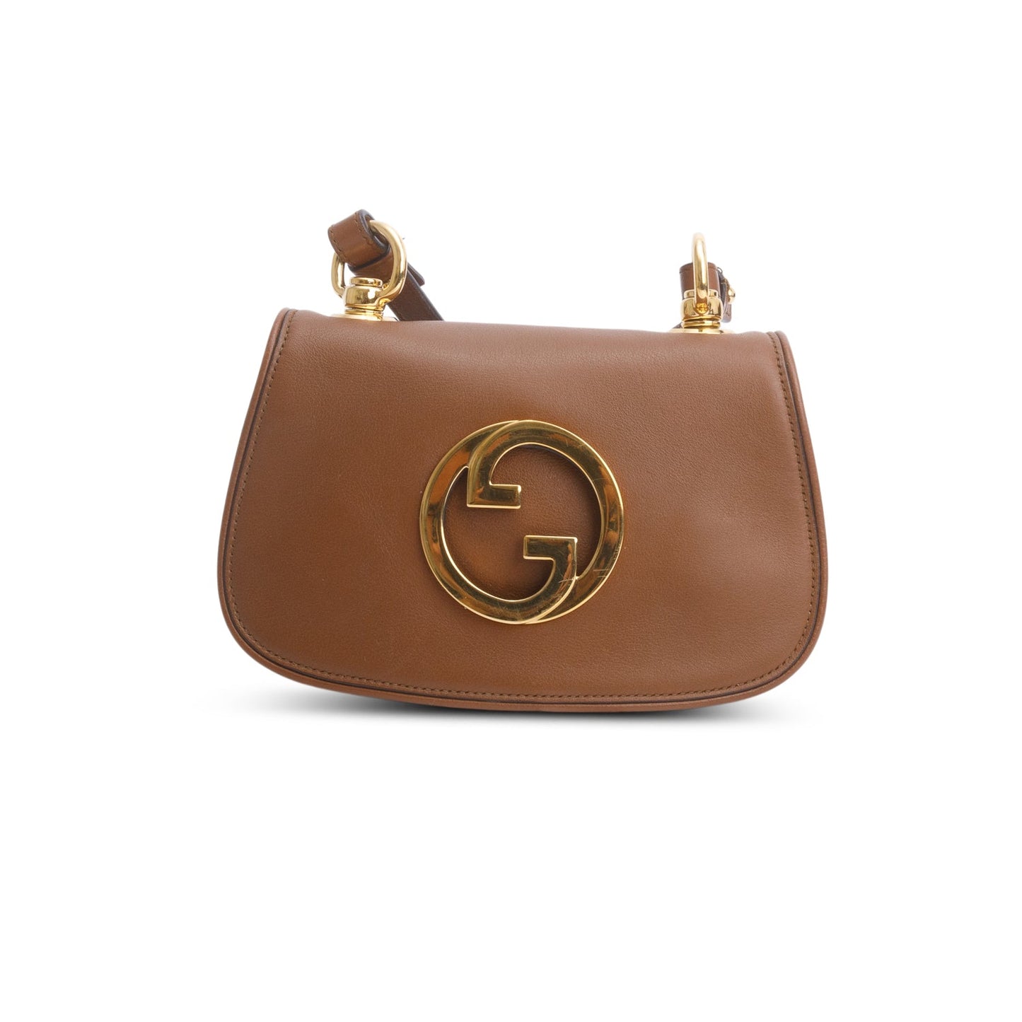 Gucci Brown Roxy Calfskin Web Mini Blondie Shoulder Bag