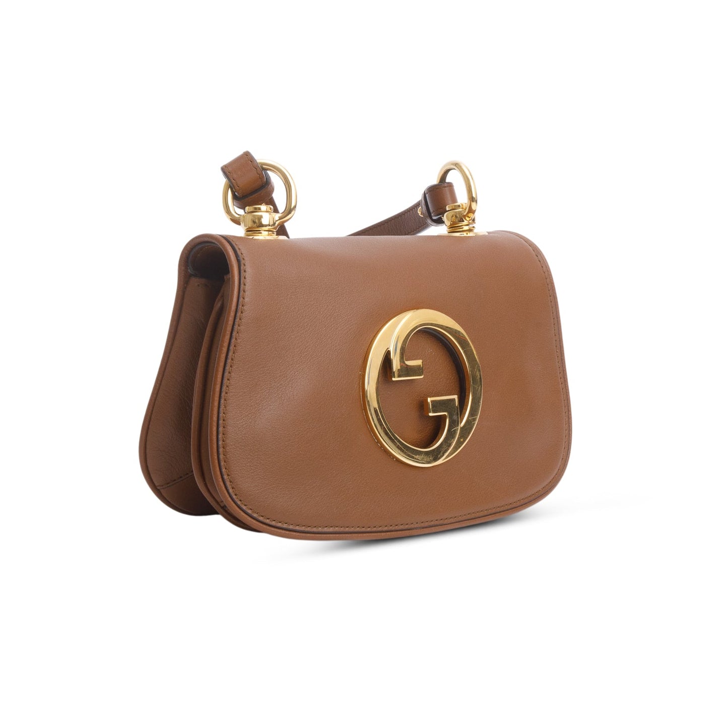 Gucci Brown Roxy Calfskin Web Mini Blondie Shoulder Bag