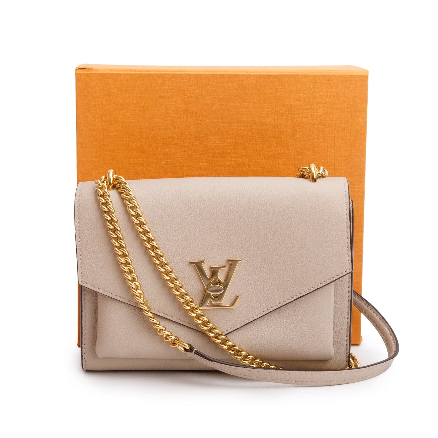 Louis Vuitton 2023 Greige Soft Calf Leather MyLockMe Chain Bag