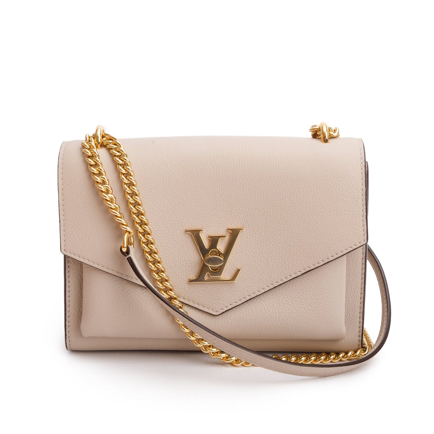 Louis Vuitton 2023 Greige Soft Calf Leather MyLockMe Chain Bag