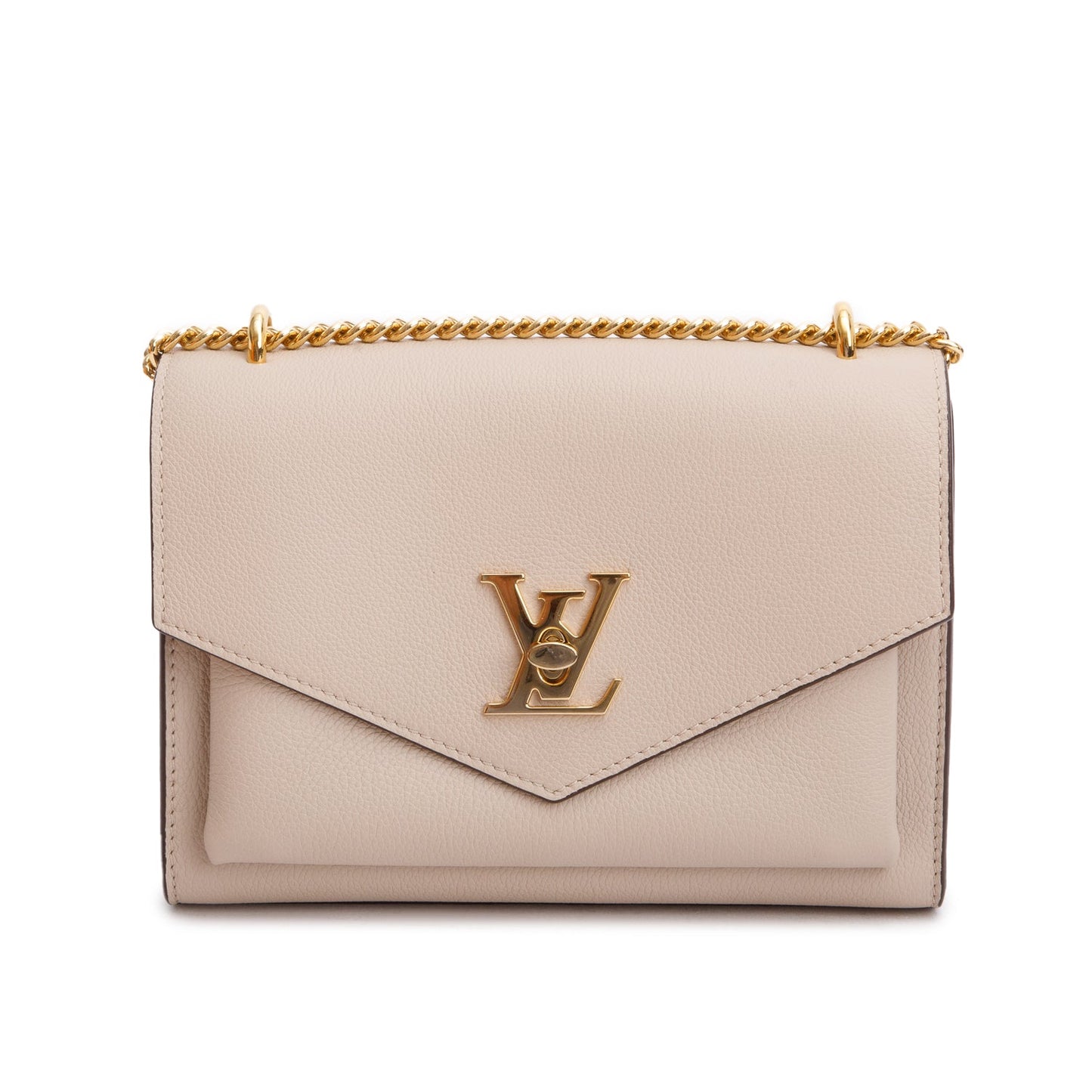 Louis Vuitton 2023 Greige Soft Calf Leather MyLockMe Chain Bag