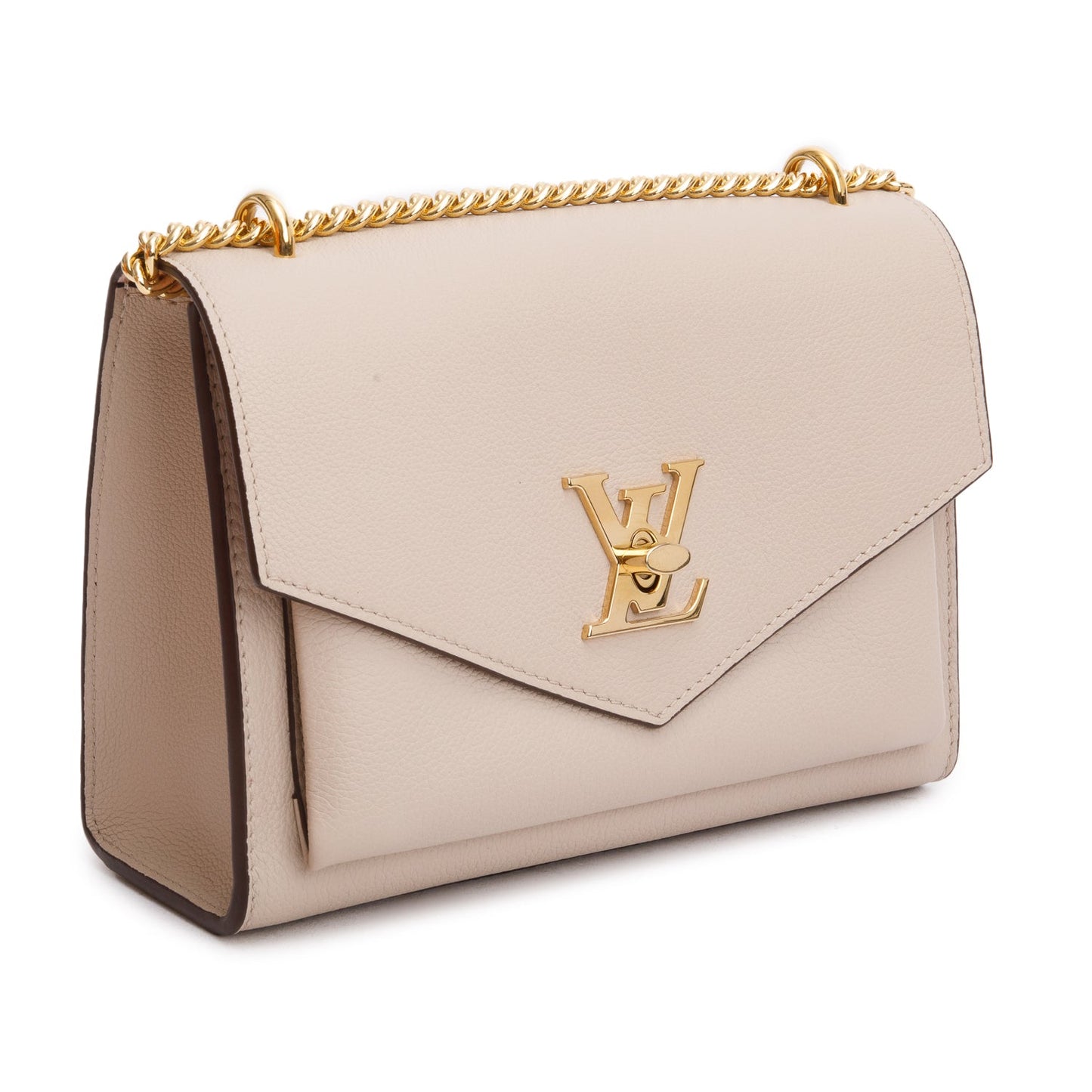 Louis Vuitton 2023 Greige Soft Calf Leather MyLockMe Chain Bag