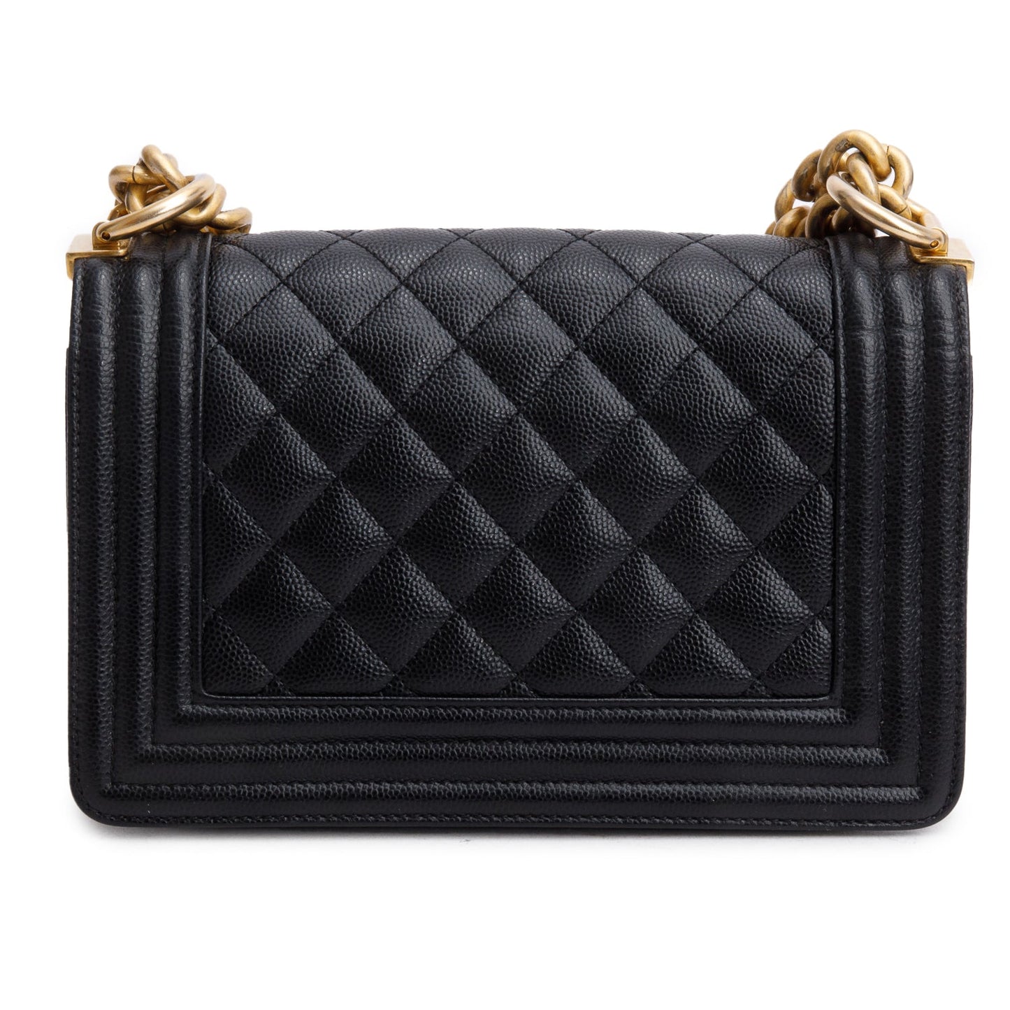 Chanel 2024 Black Caviar Leather Small Boy Bag