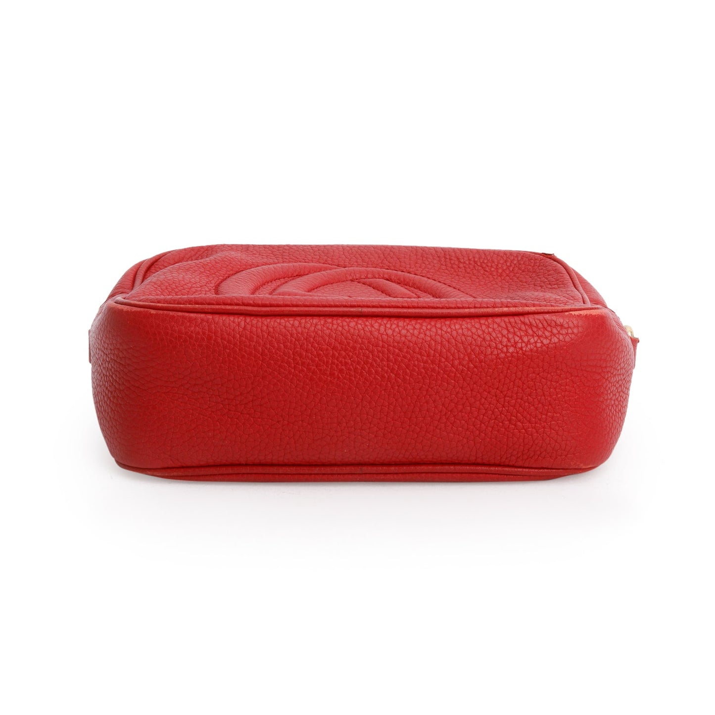 Gucci Red Pebbled Calfskin Leather Small Soho Disco Bag