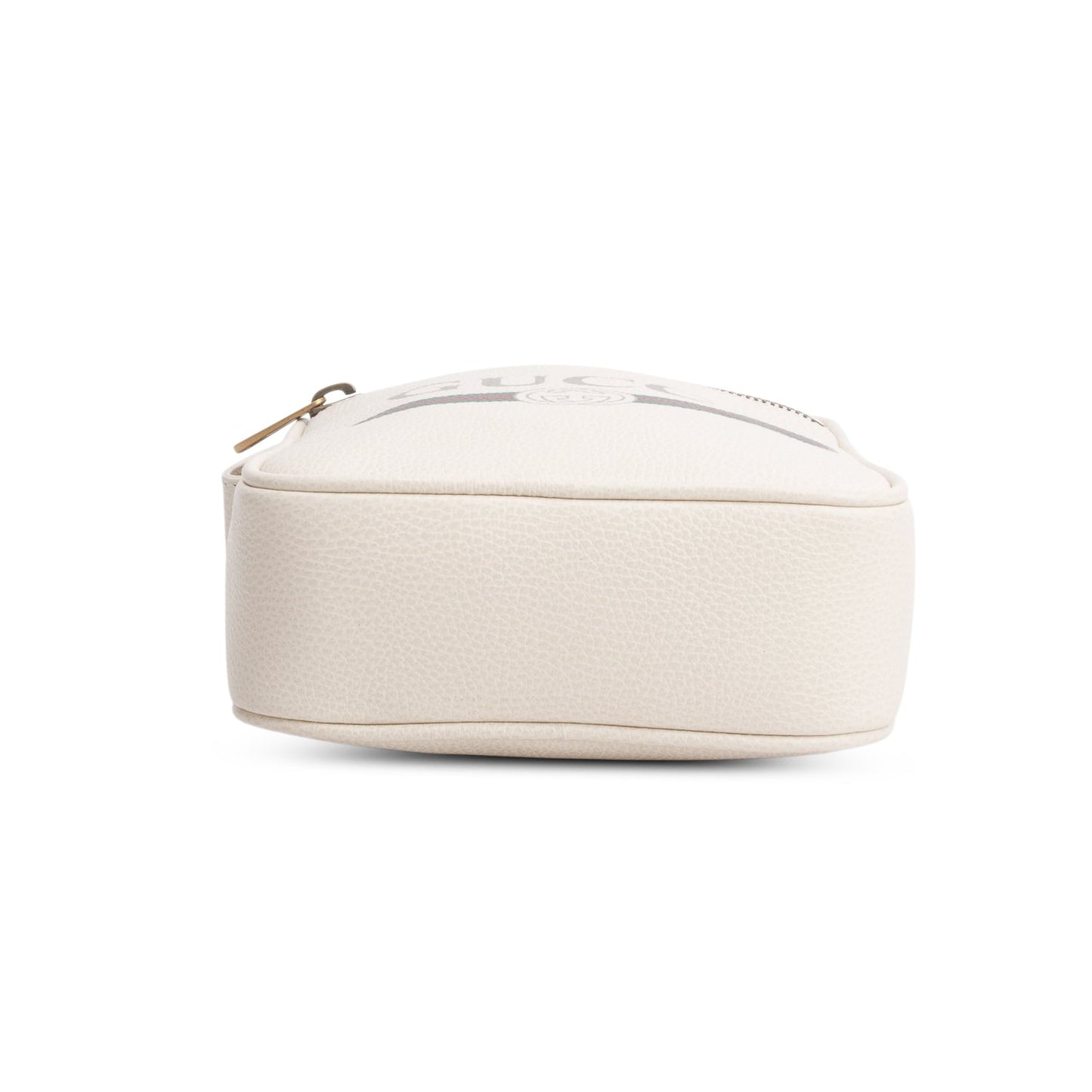 Gucci Cream Grained Calfskin Logo Messenger Bag