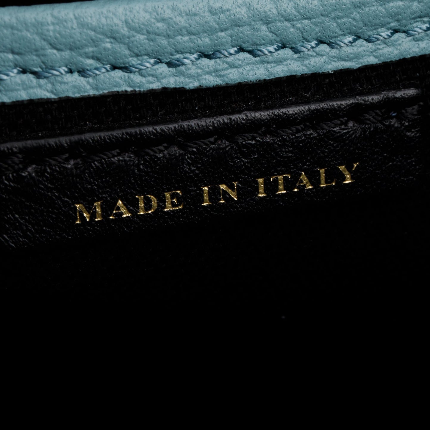 Burberry Teal Grainy Calfskin Leather House Check Medium Banner Tote