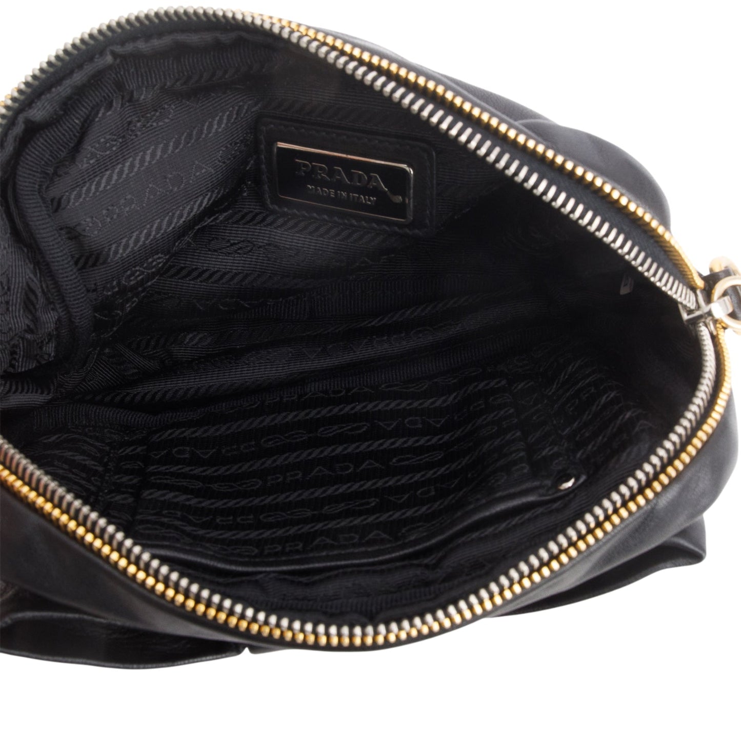 Prada Black Nappa Fiocco Bow Crossbody Clutch