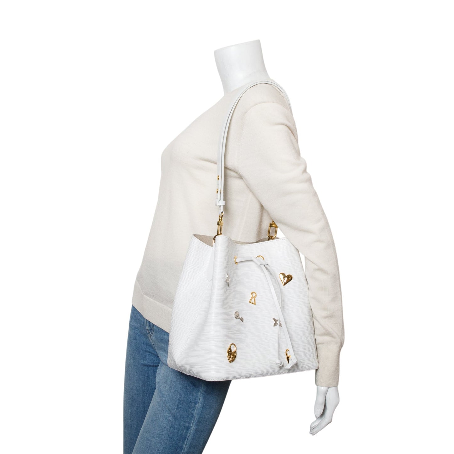 Louis Vuitton White Epi Leather Love Lock Neonoe MM