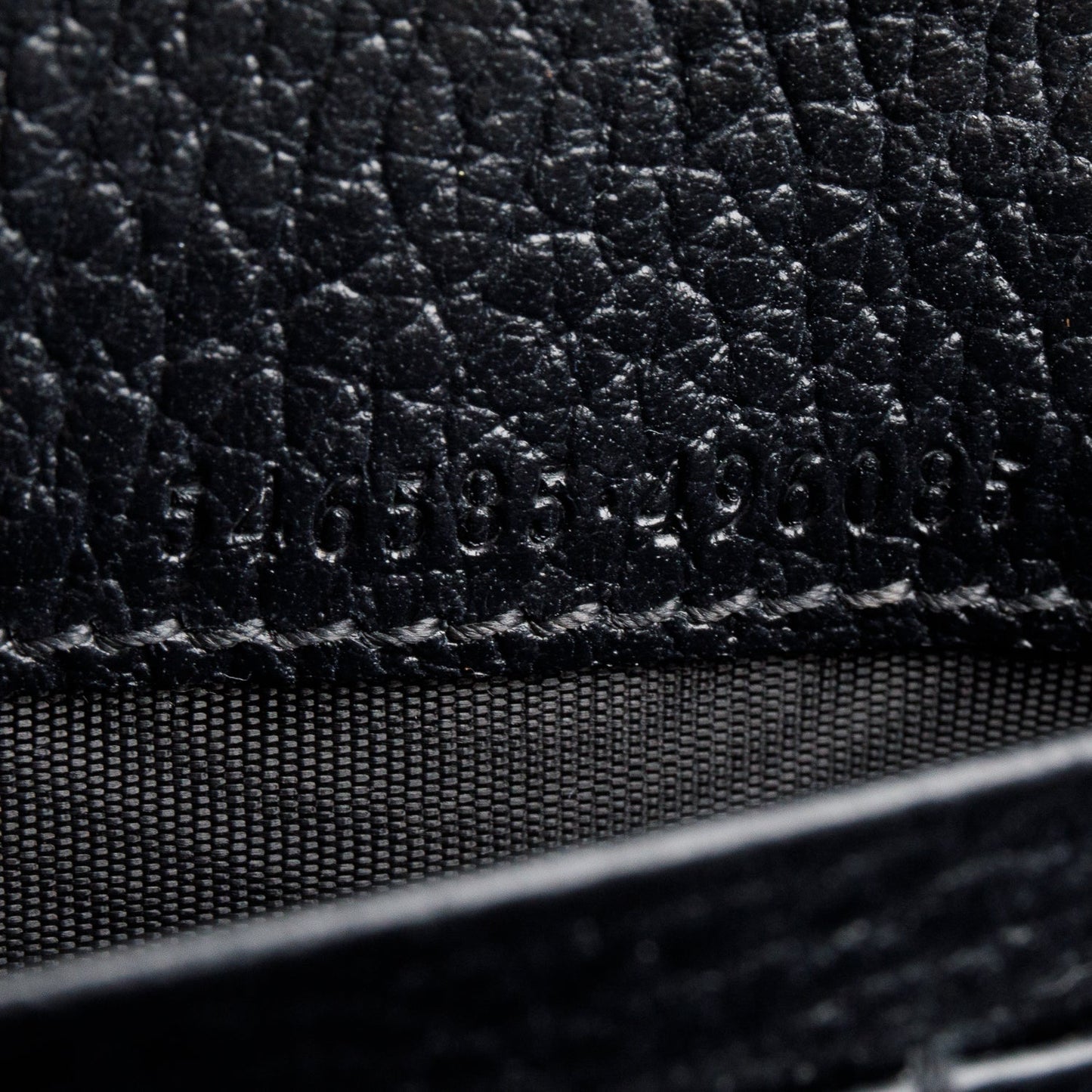 Gucci Black Calfskin Leather GG Supreme Marmont Bi-Color Wallet On Chain