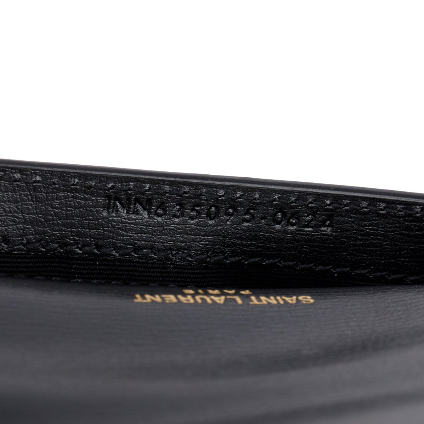 Saint Laurent 2024 Black Smooth Leather Cassandre Phone Holder