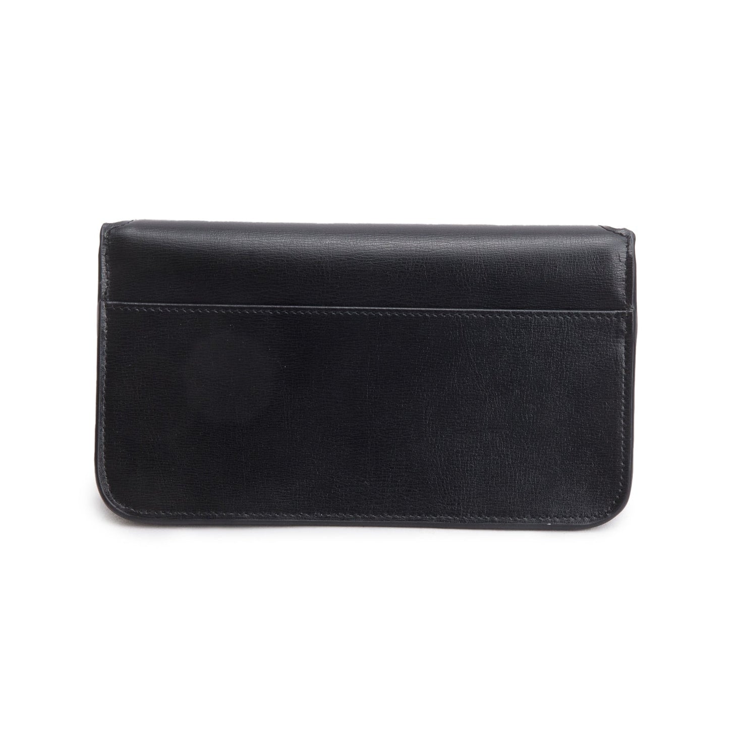 Saint Laurent 2024 Black Smooth Leather Cassandre Phone Holder