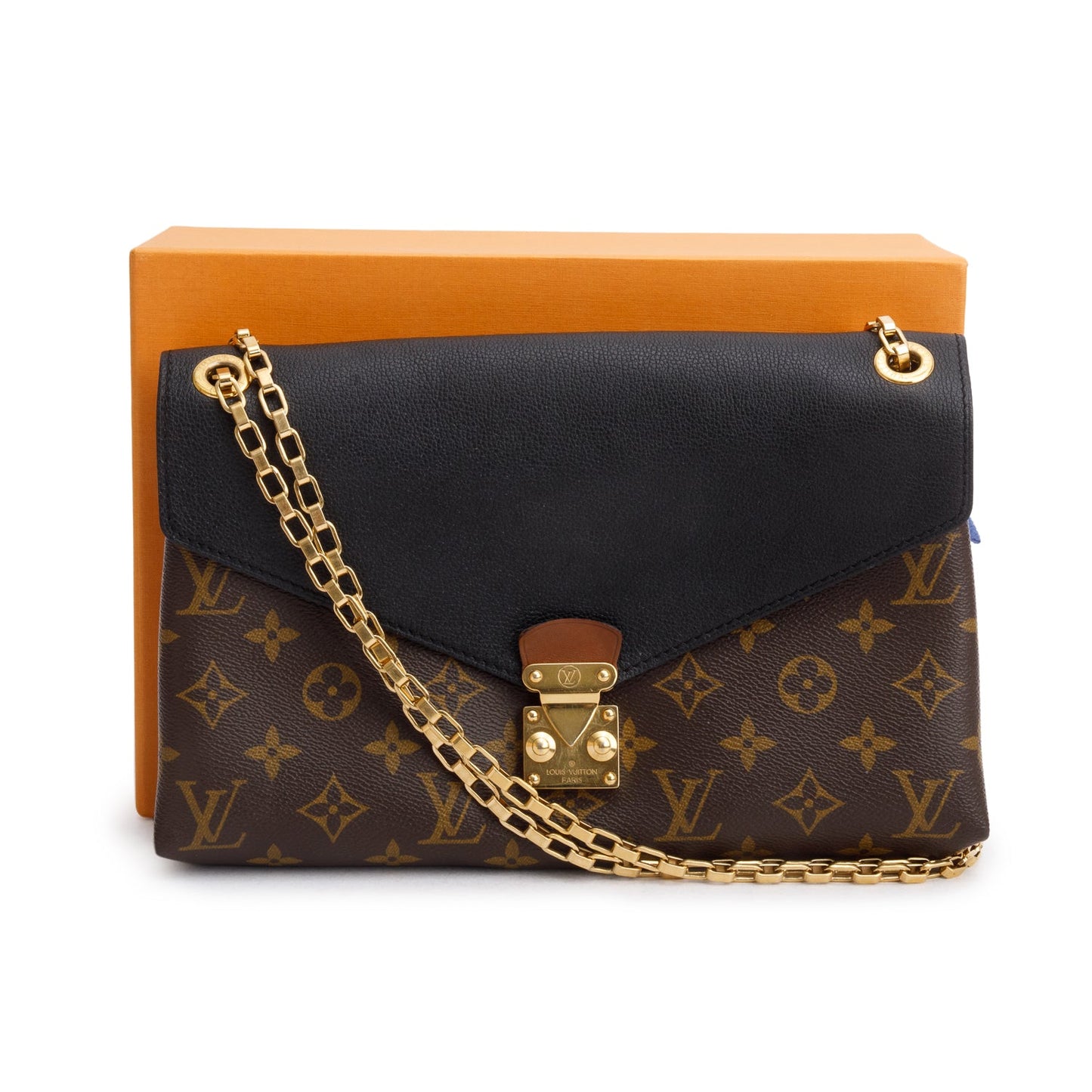 Louis Vuitton Black Monogram Pallas Chain Bag