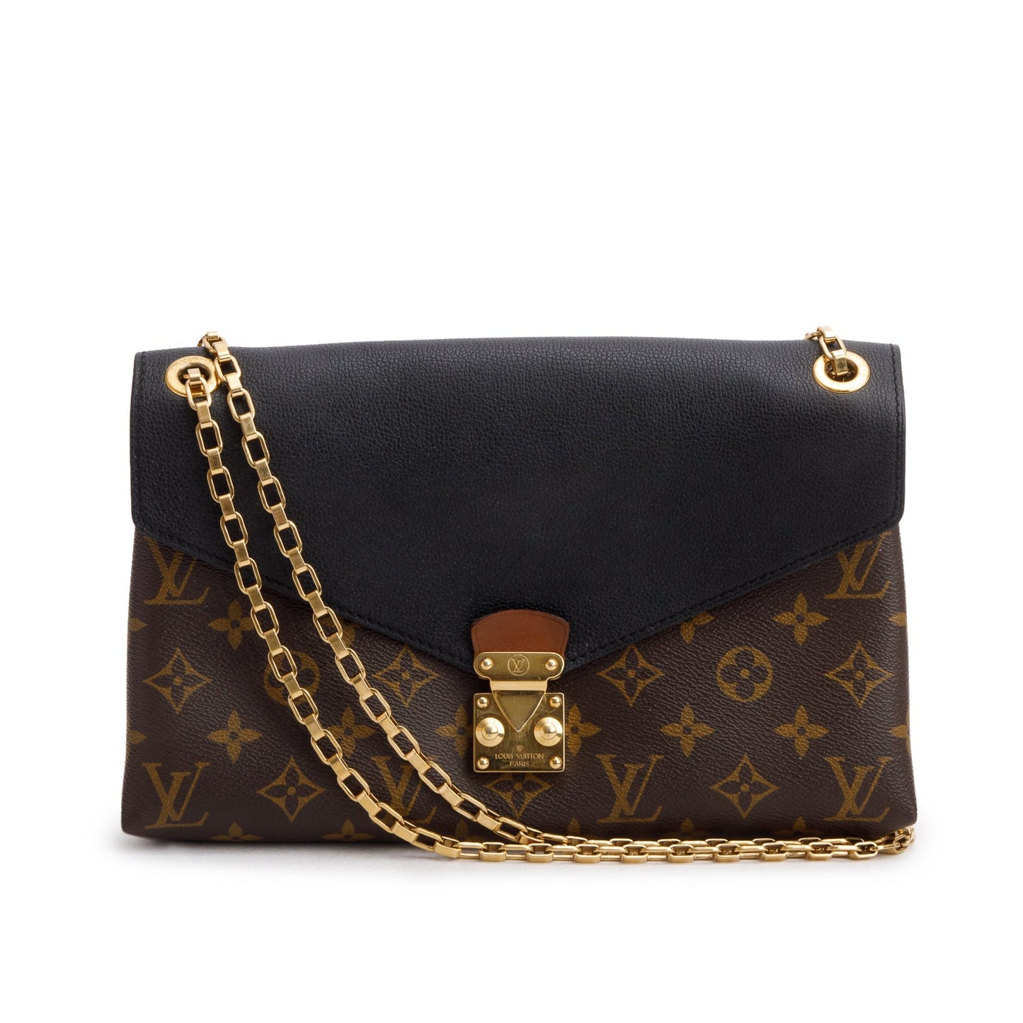 Louis Vuitton Black Monogram Pallas Chain Bag