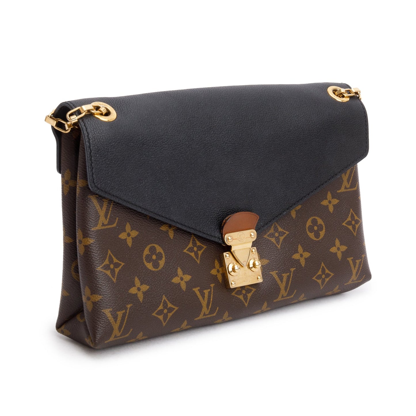 Louis Vuitton Black Monogram Pallas Chain Bag