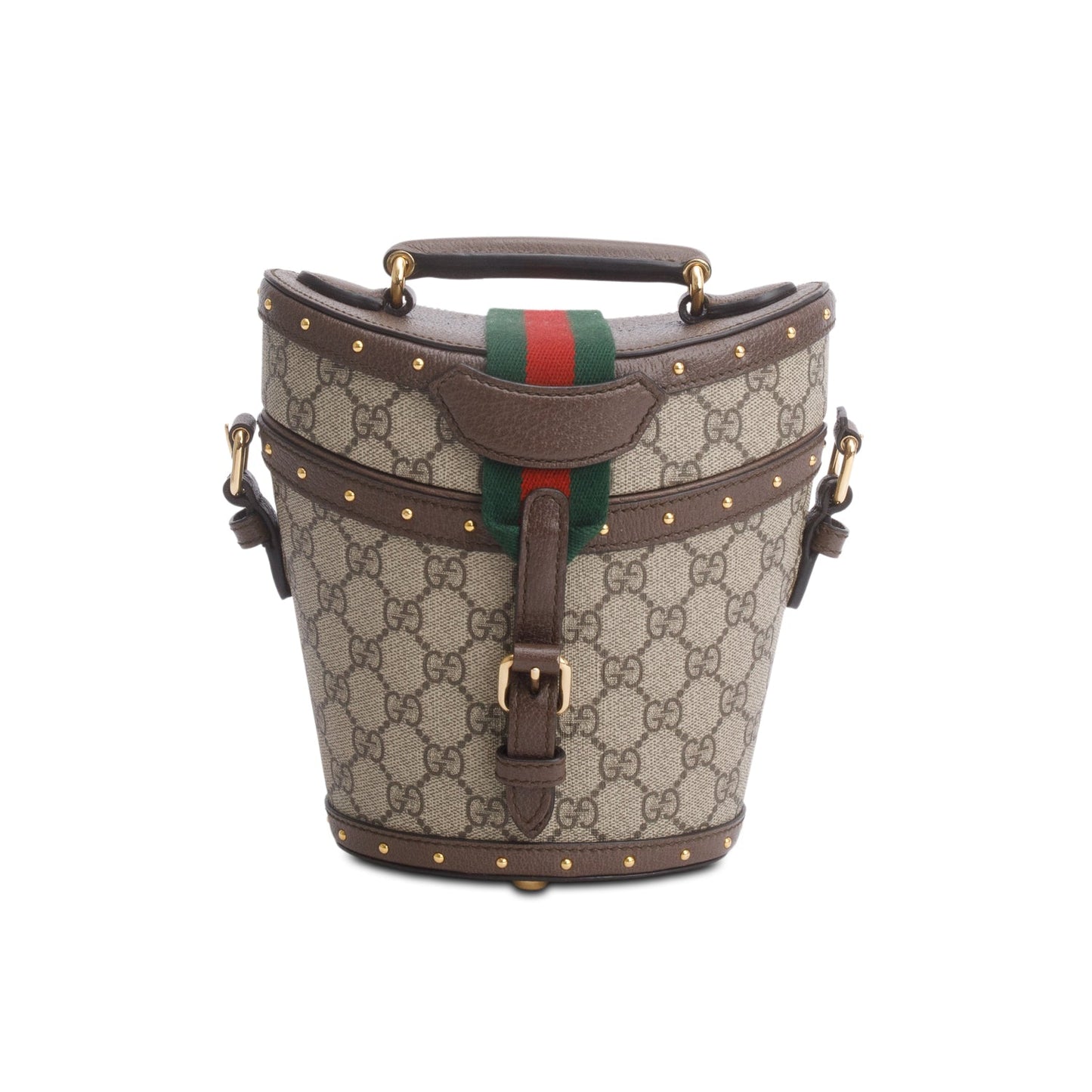 Gucci GG Supreme Monogram Web Mini Hat Case Satchel