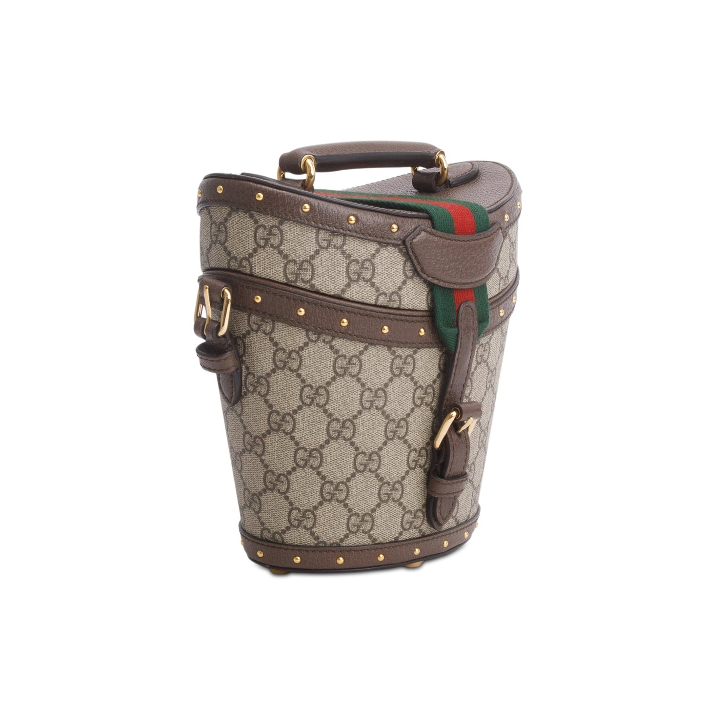 Gucci GG Supreme Monogram Web Mini Hat Case Satchel