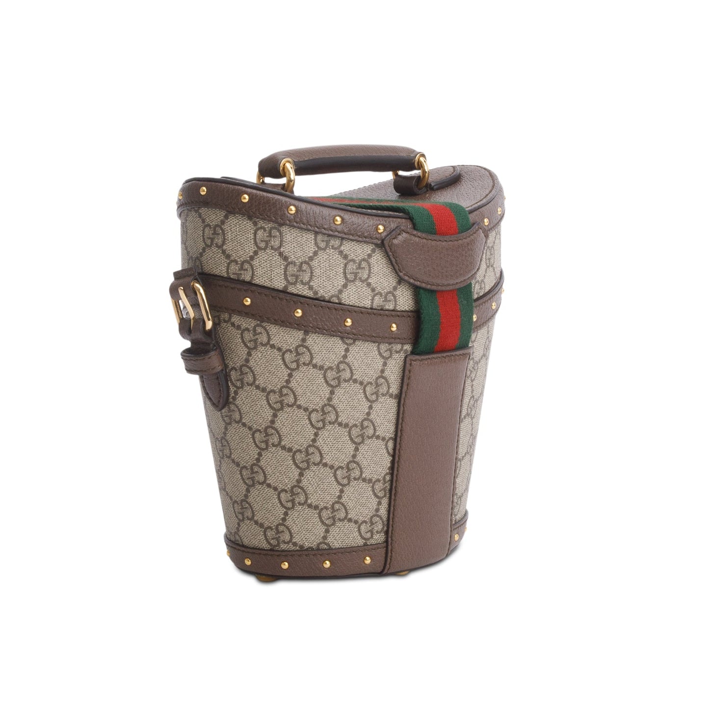 Gucci GG Supreme Monogram Web Mini Hat Case Satchel