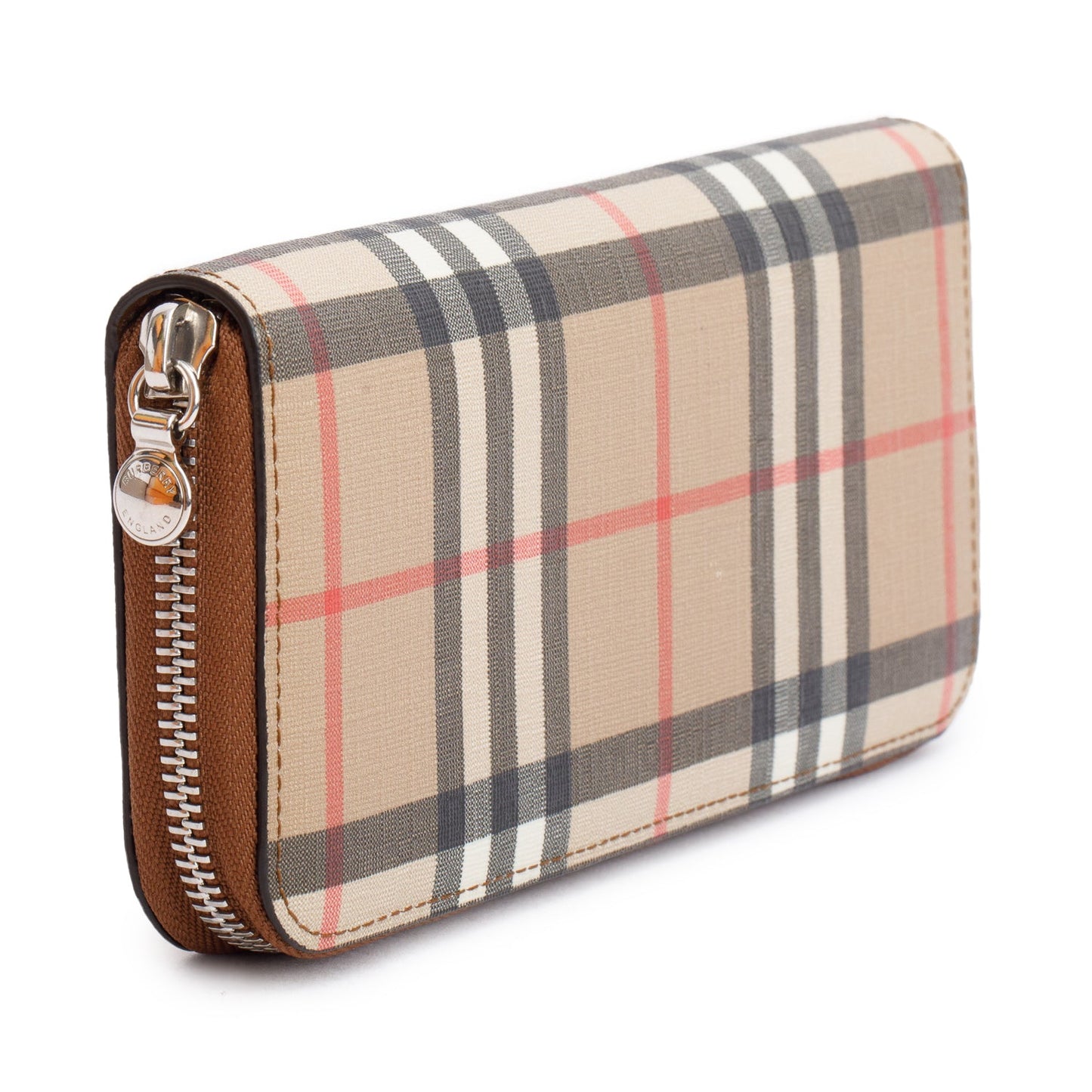 Burberry Brown Ellerby Vintage Check Long Zip Wallet