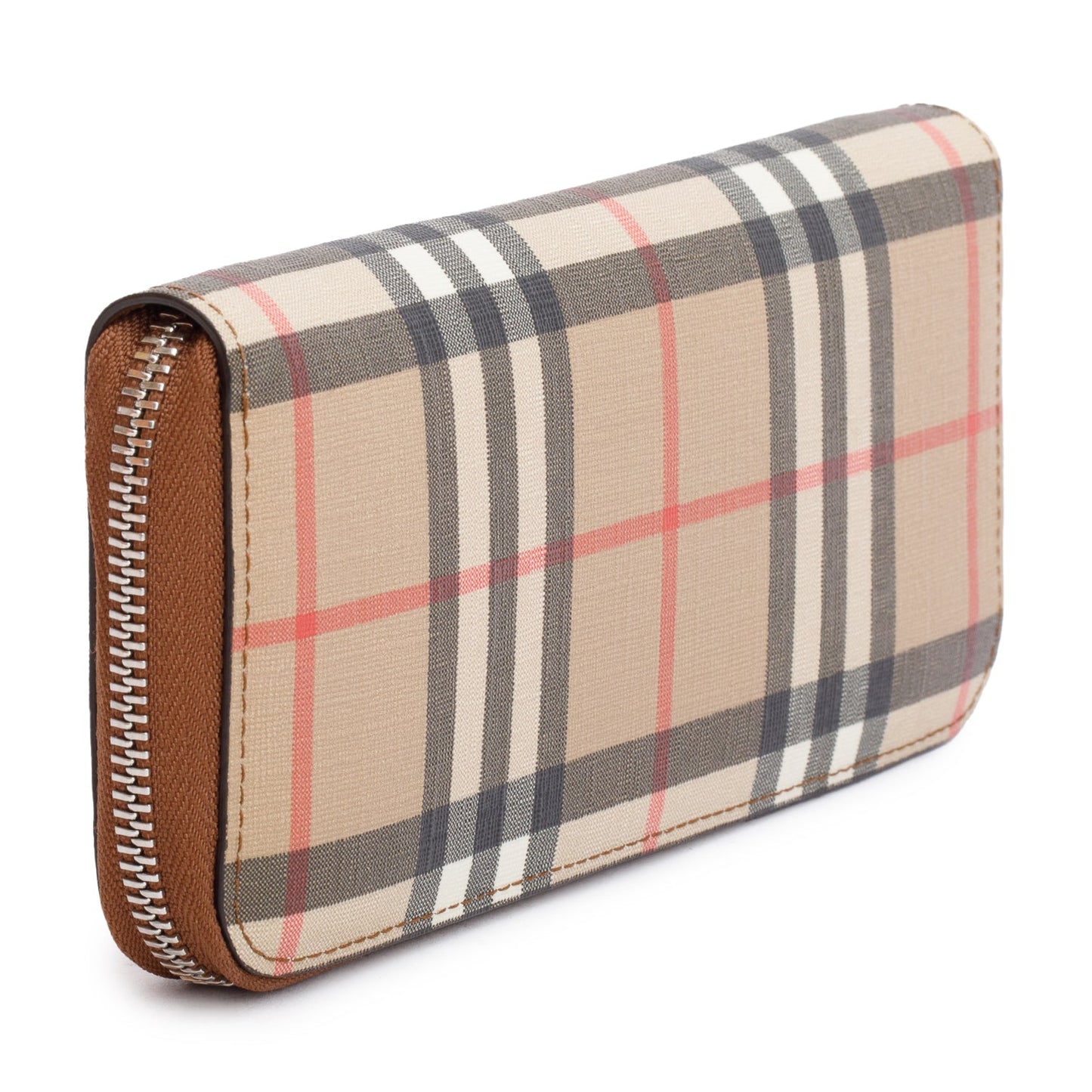 Burberry Brown Ellerby Vintage Check Long Zip Wallet