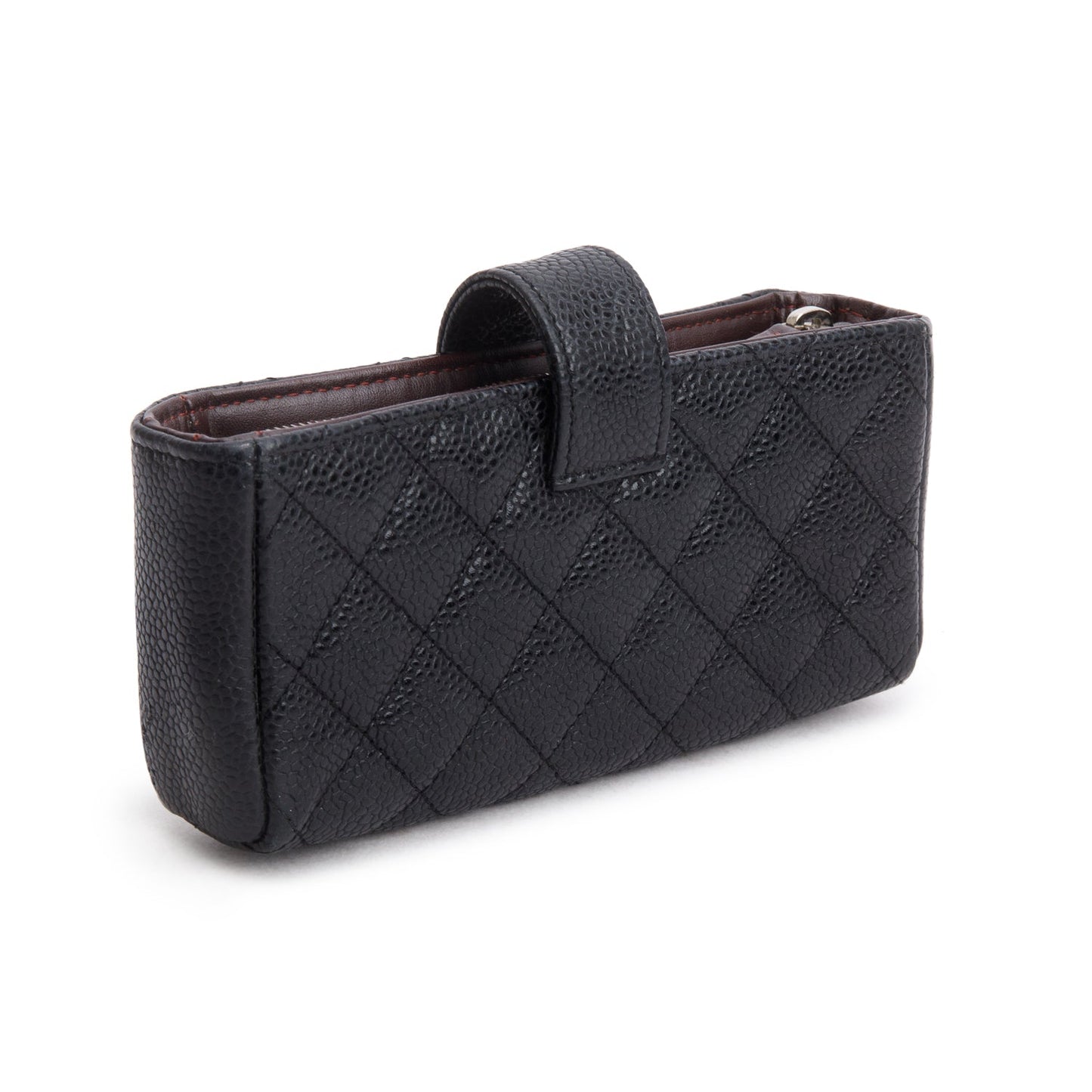 Chanel Black Caviar Quilted CC Phone Pouch