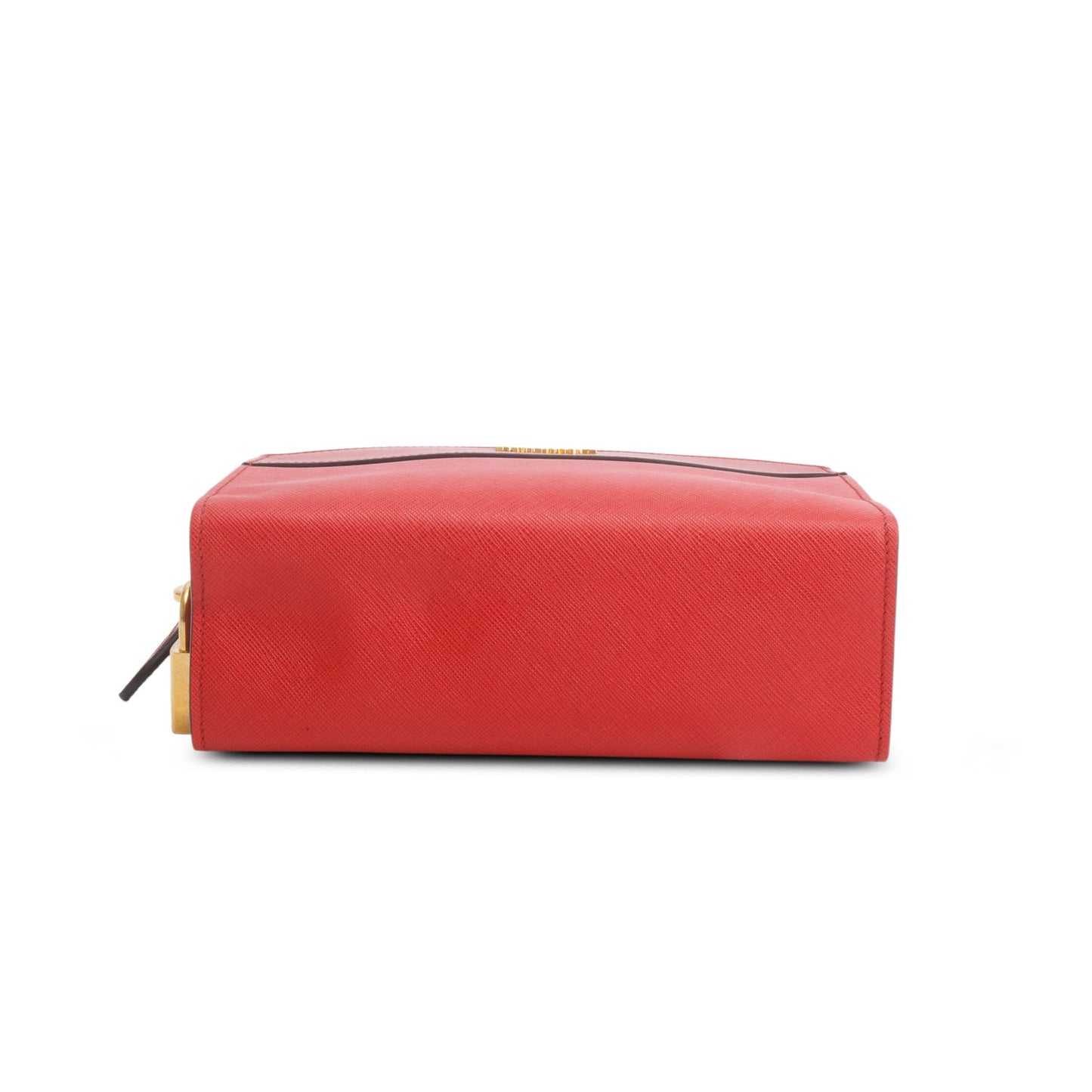 Prada Red Saffiano City Calfskin Esplanade Small Shoulder Bag