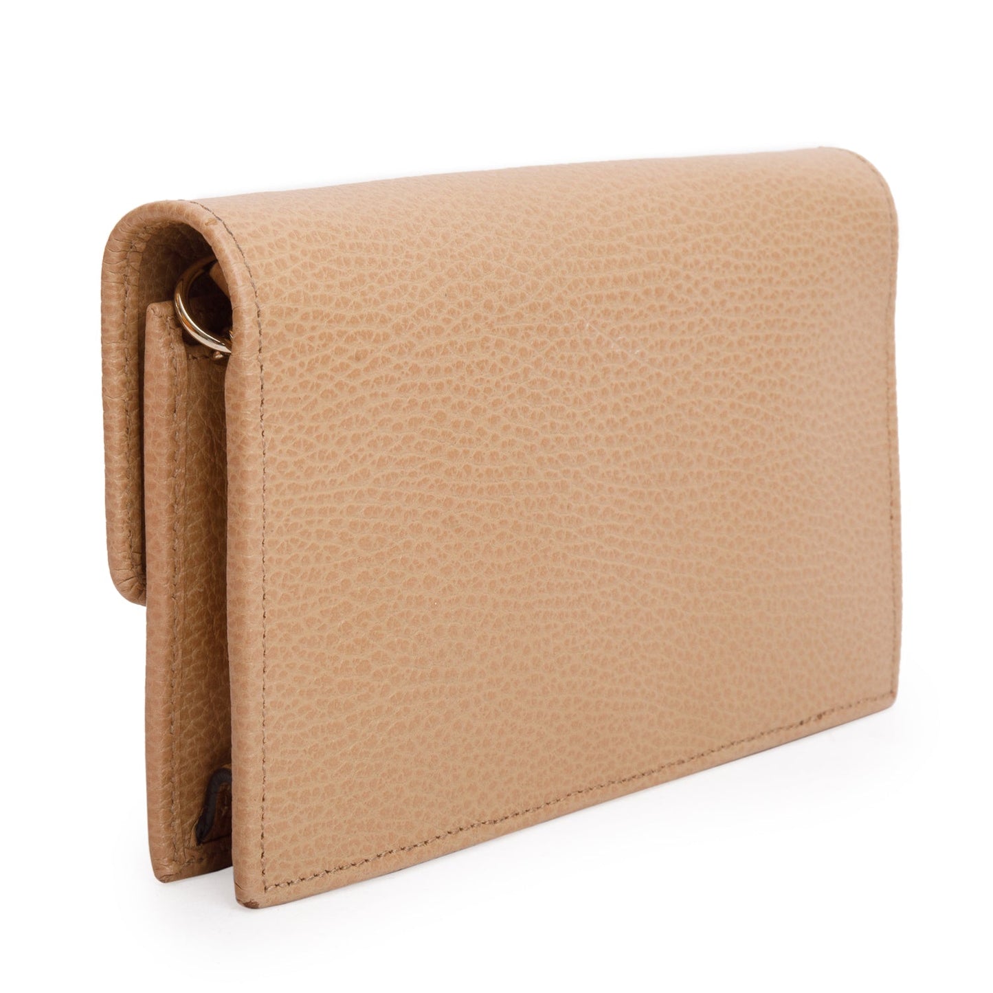 Gucci Beige Dollar Calfskin Leather Interlocking GG Wallet on Chain