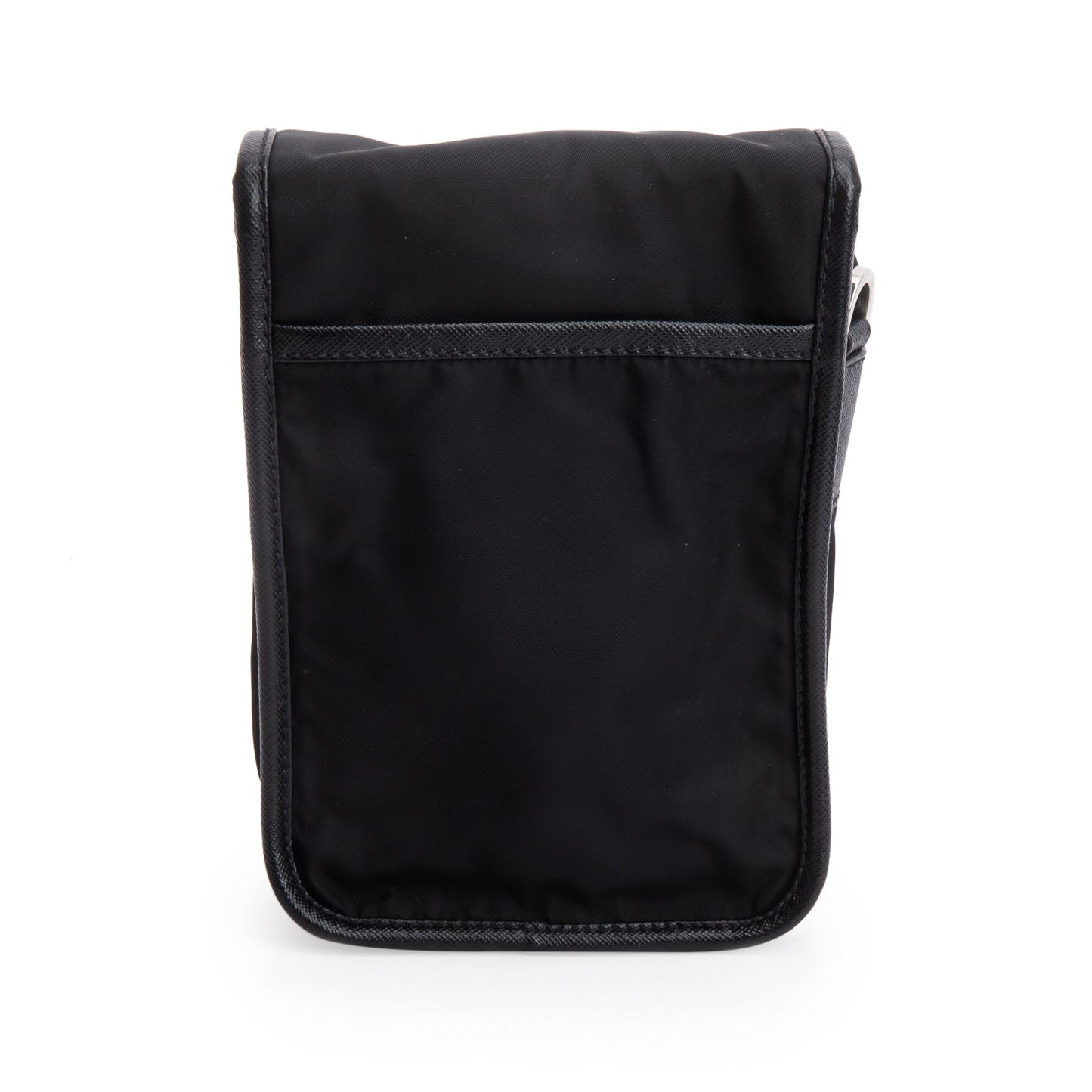 Prada Black Re-Nylon Saffiano Mini Pocket Single Snap Buckle Messenger Bag