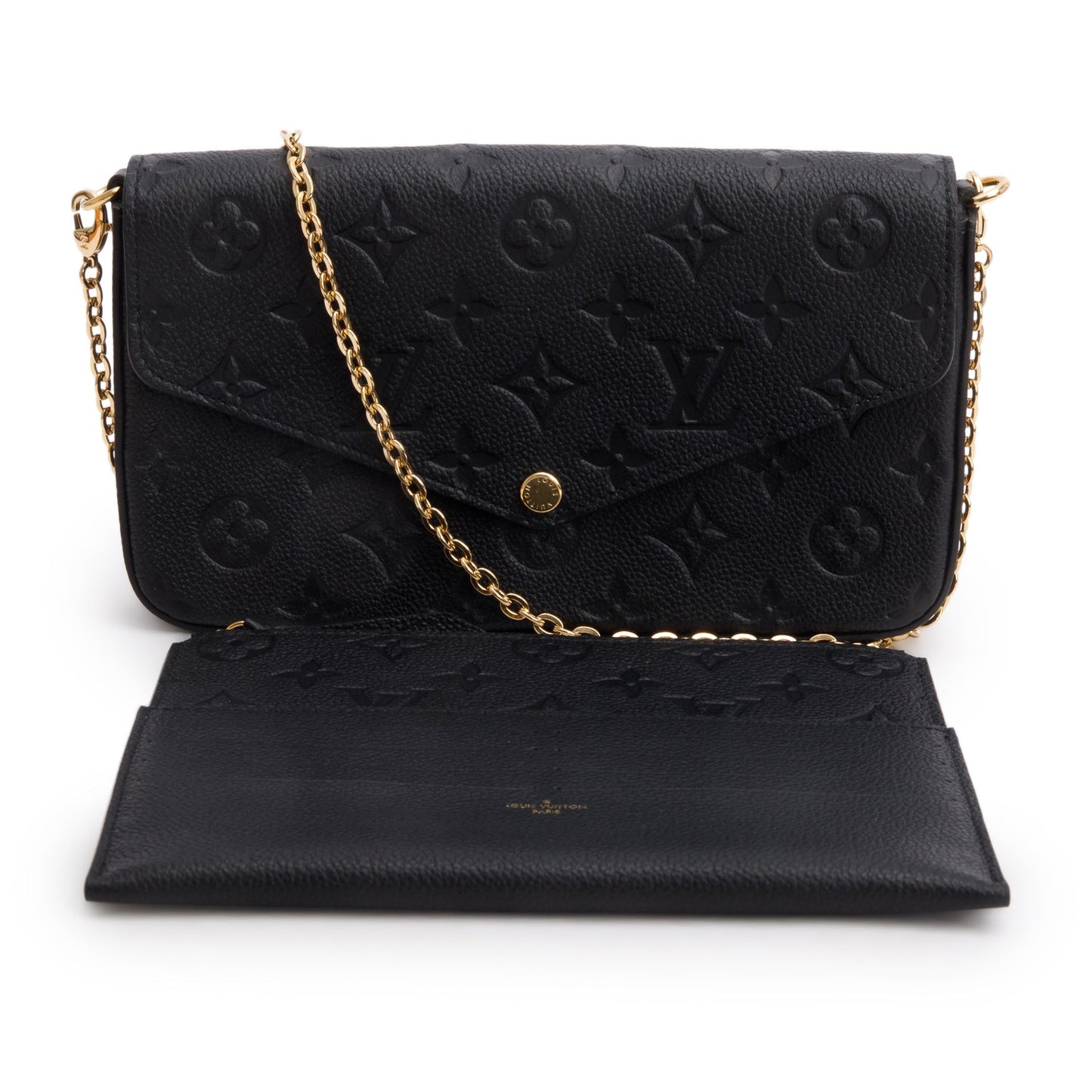 Louis Vuitton Black Monogram Empreinte Leather Felicie Pochette
