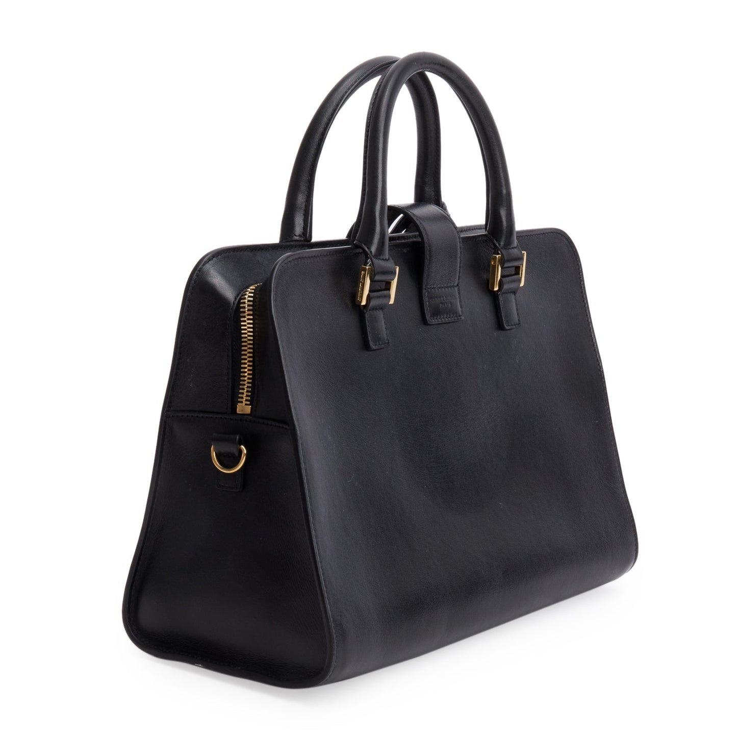 Saint Laurent Black Calfskin Leather Baby Cabas Tote Bag