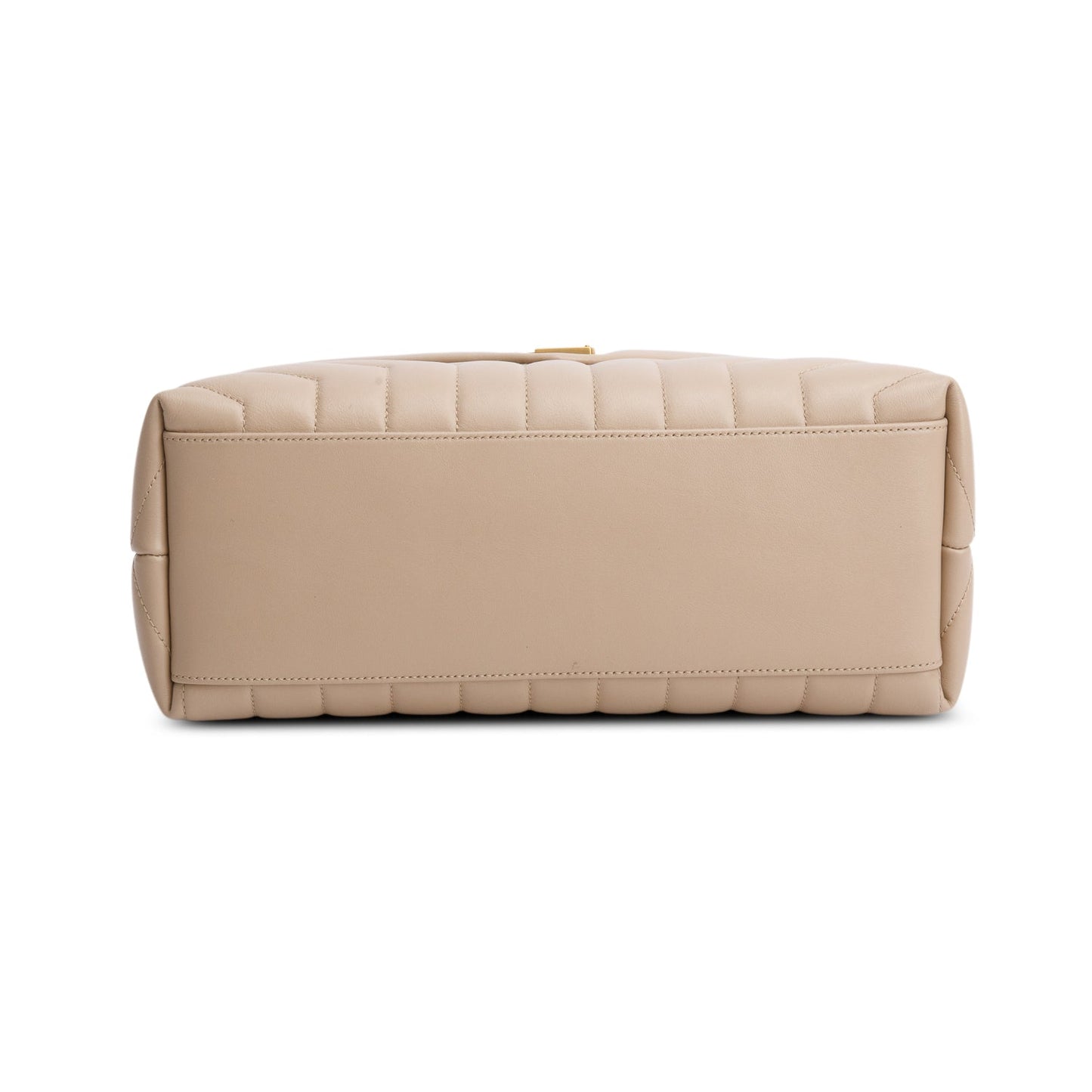Saint Laurent 2022 Beige Calfskin Y Quilted Monogram Medium Loulou Chain Satchel